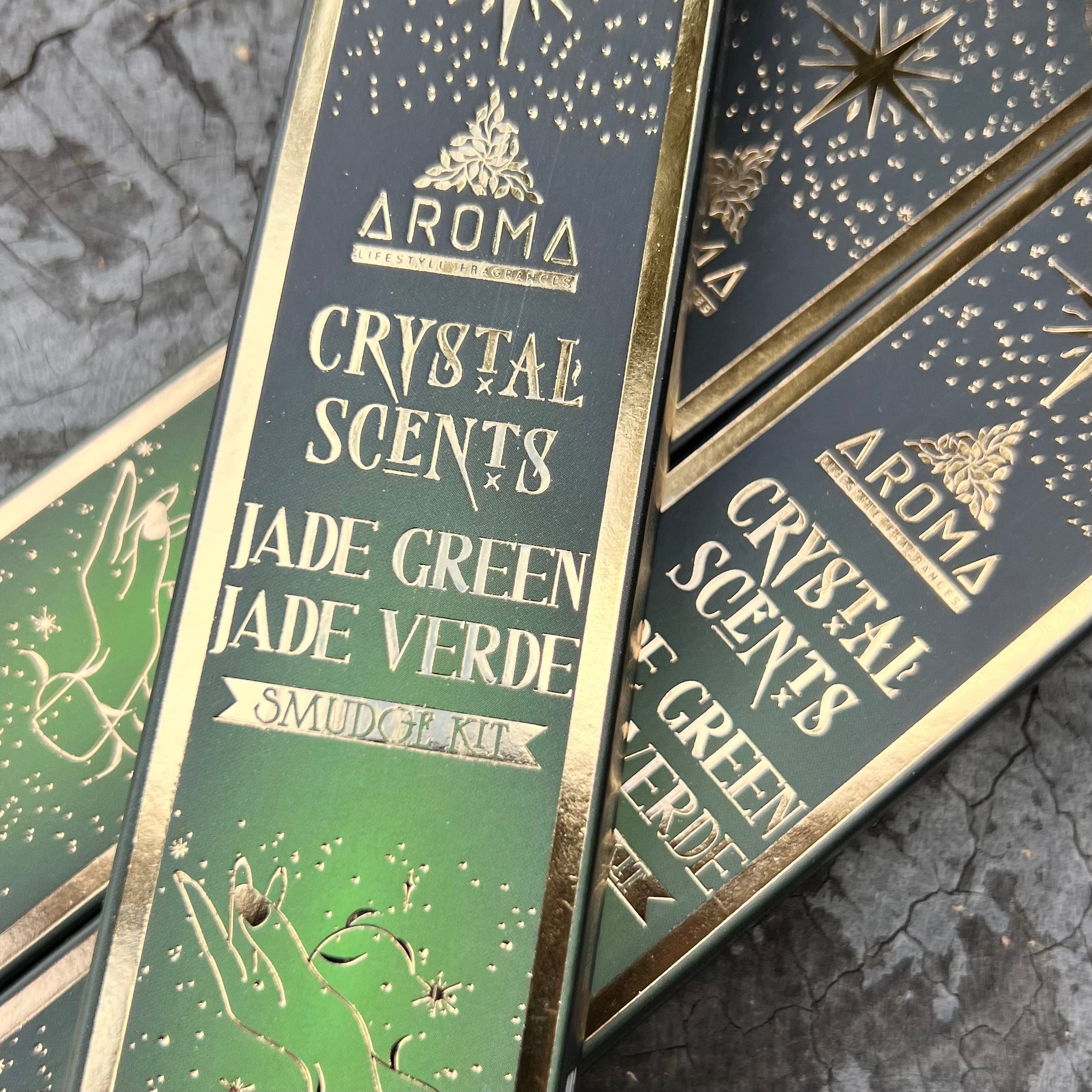 Jade ~ Crystal Scents Smudge Kit Incense