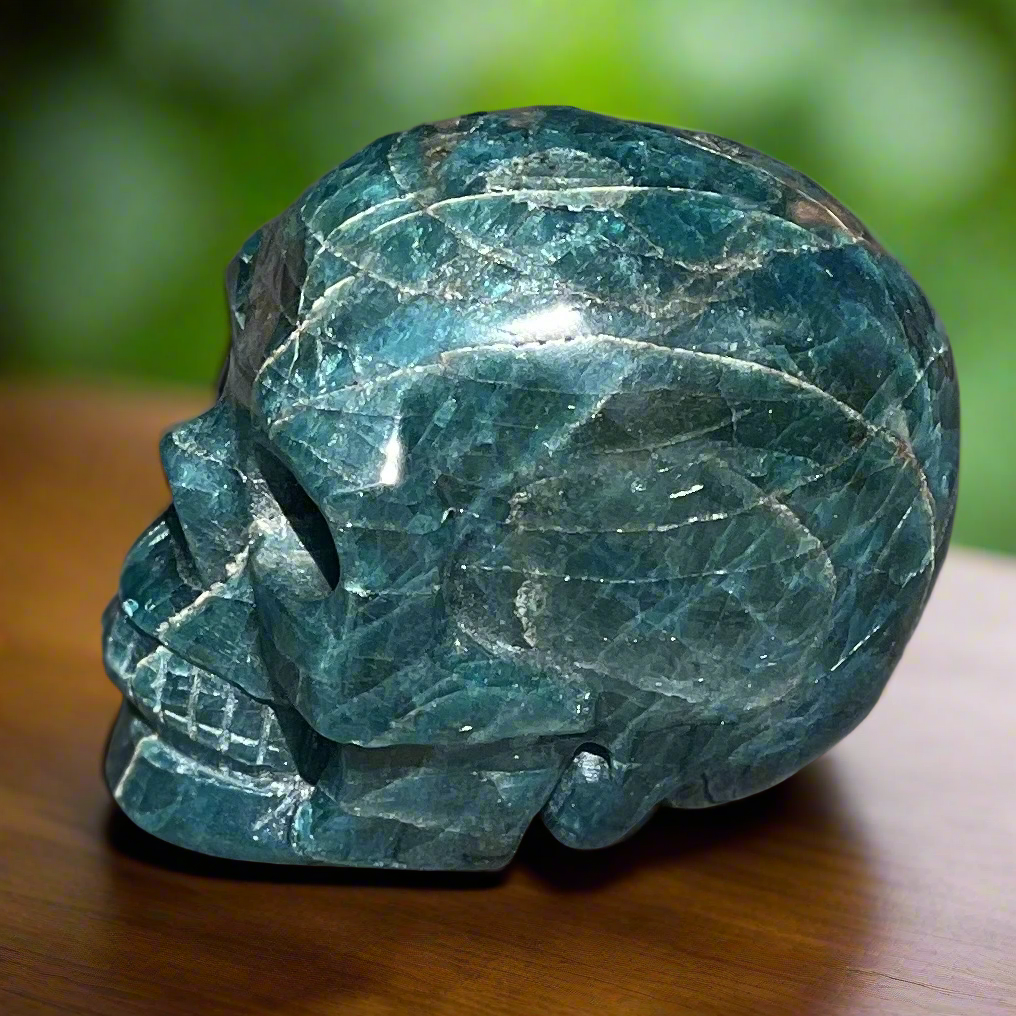 Blue Apatite Skull