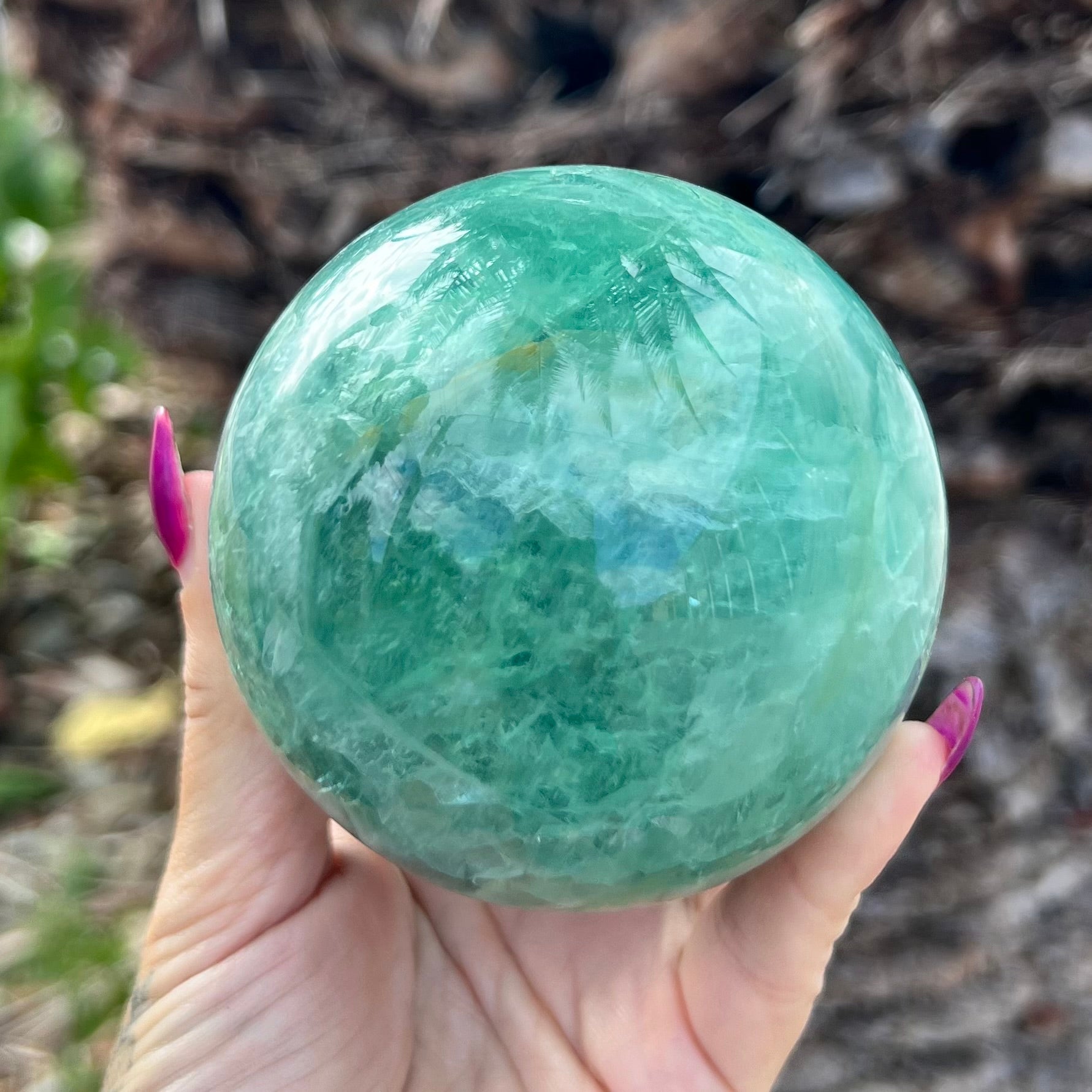 Emotional Balancing  Green Fluorite Sphere