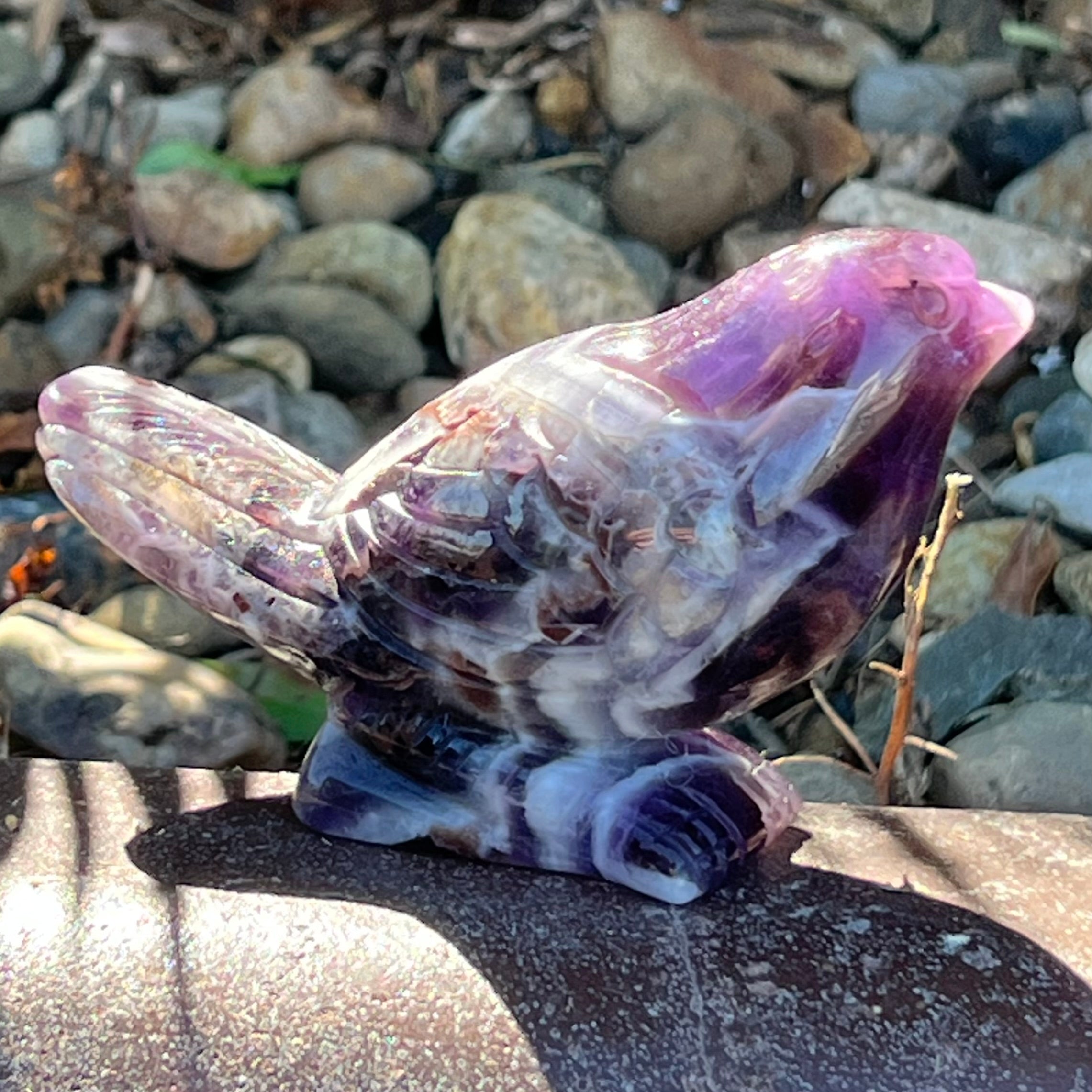 Amethyst Bird Carving