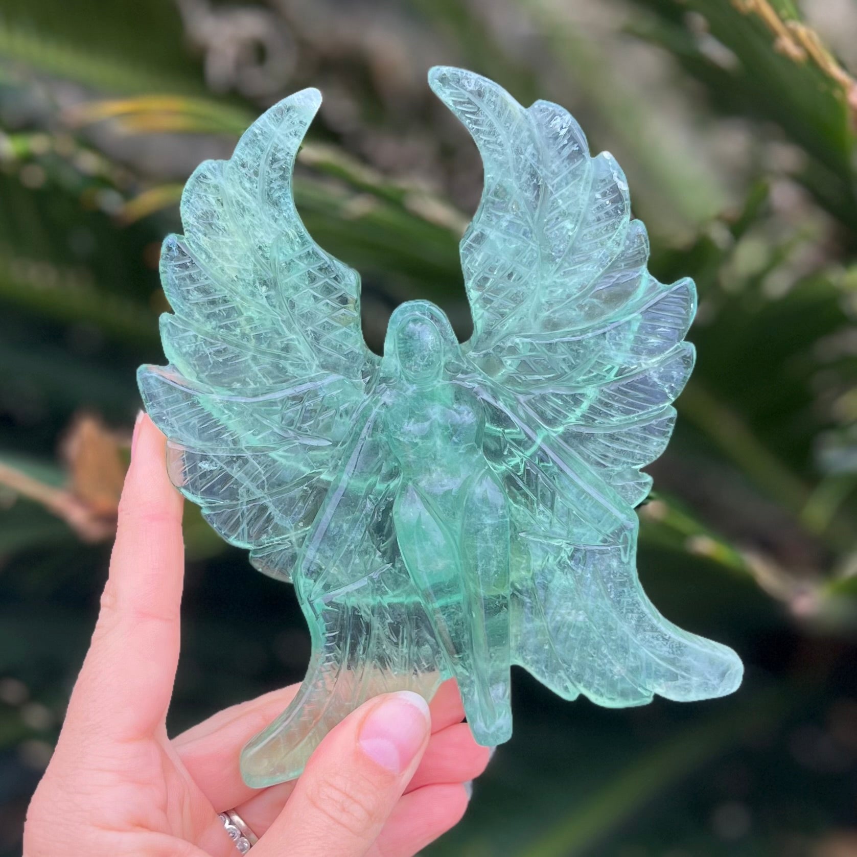 Green Fluorite Goddess of Compassion Carving (2)