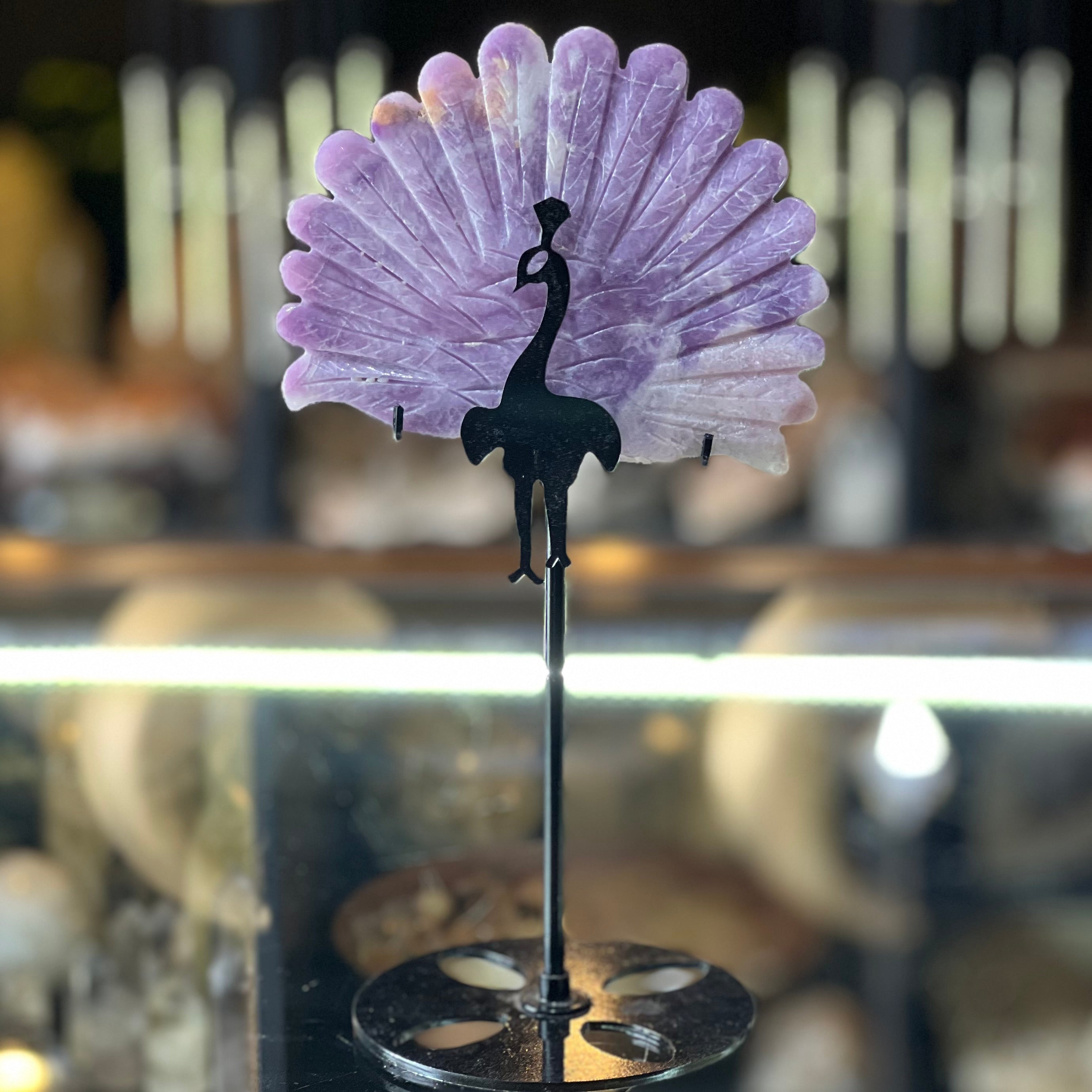 Lepidolite Peacock Strength Carving