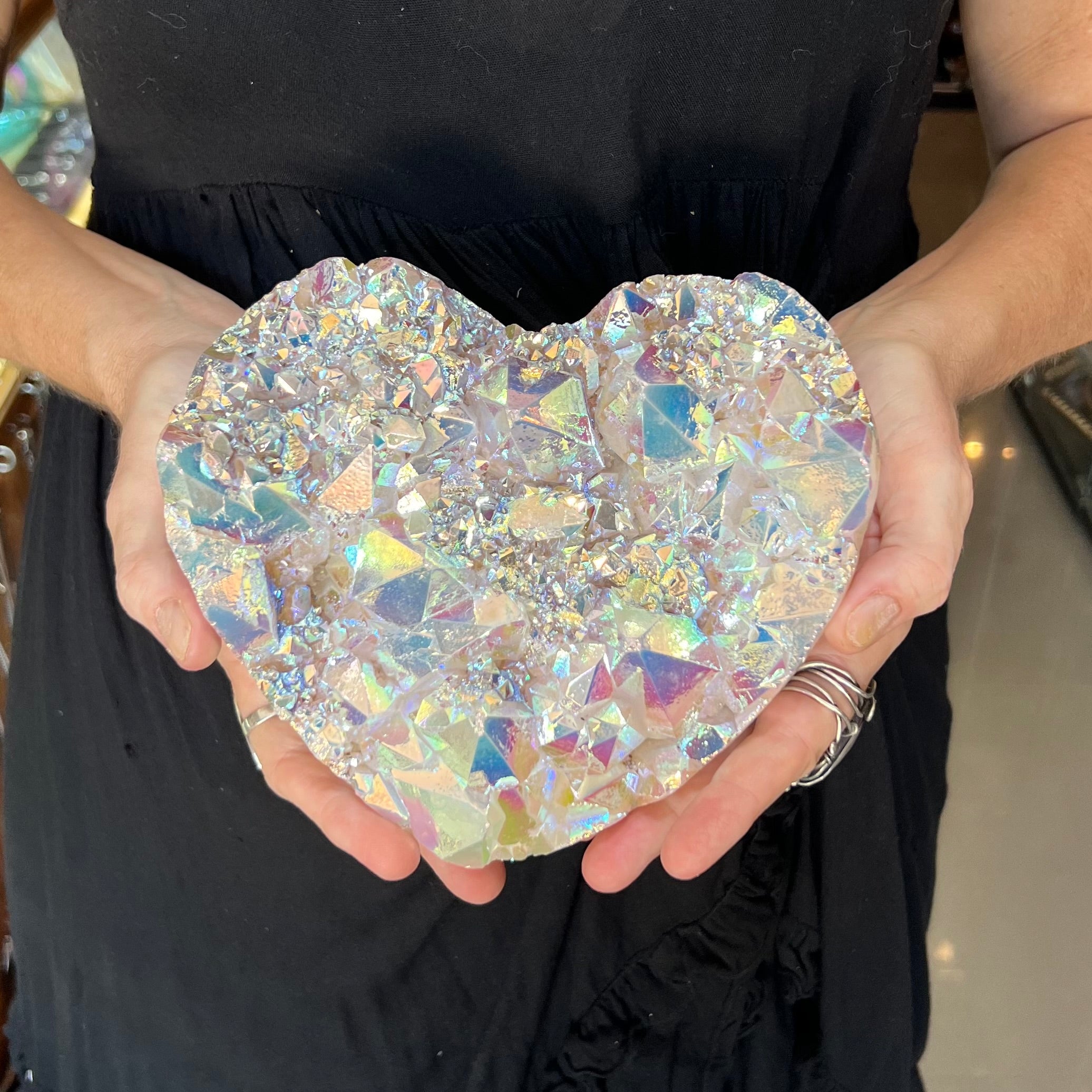 Huge Electroplated Quartz Heart