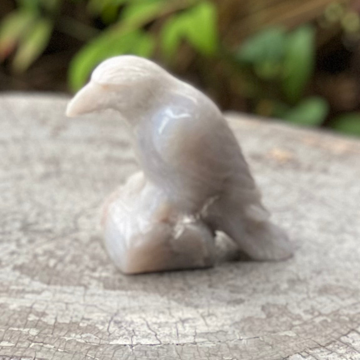 Raven Carving ~ Blue Quartz