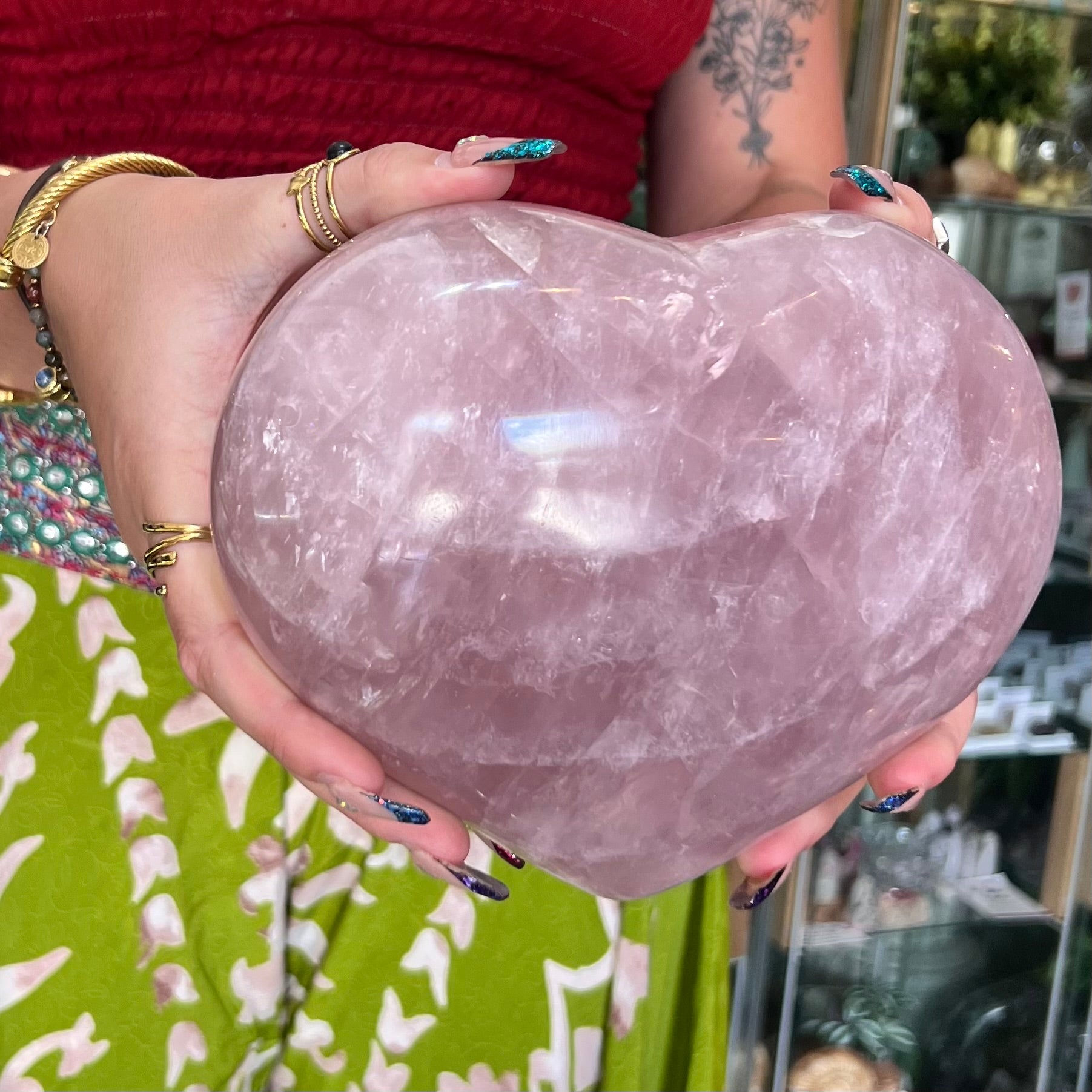 Huge Rose Quartz Puffy Heart