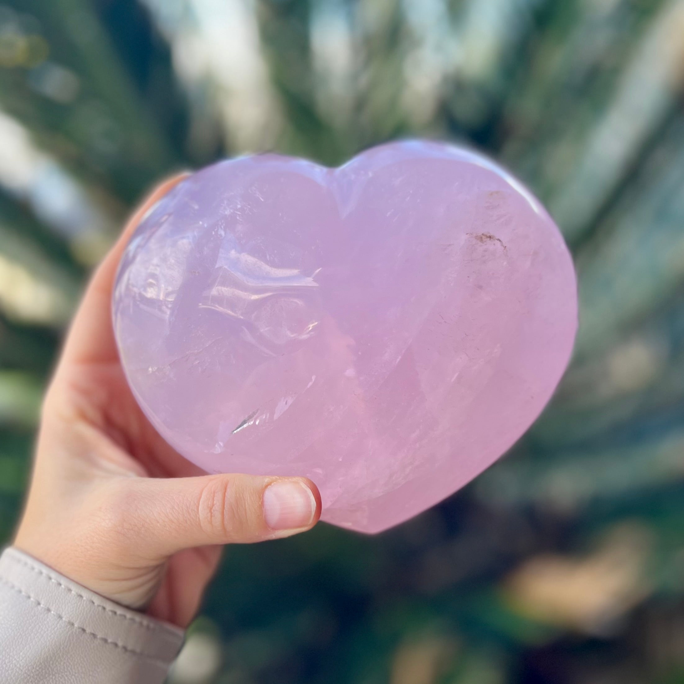 Large Rose Quartz Puffy Heart