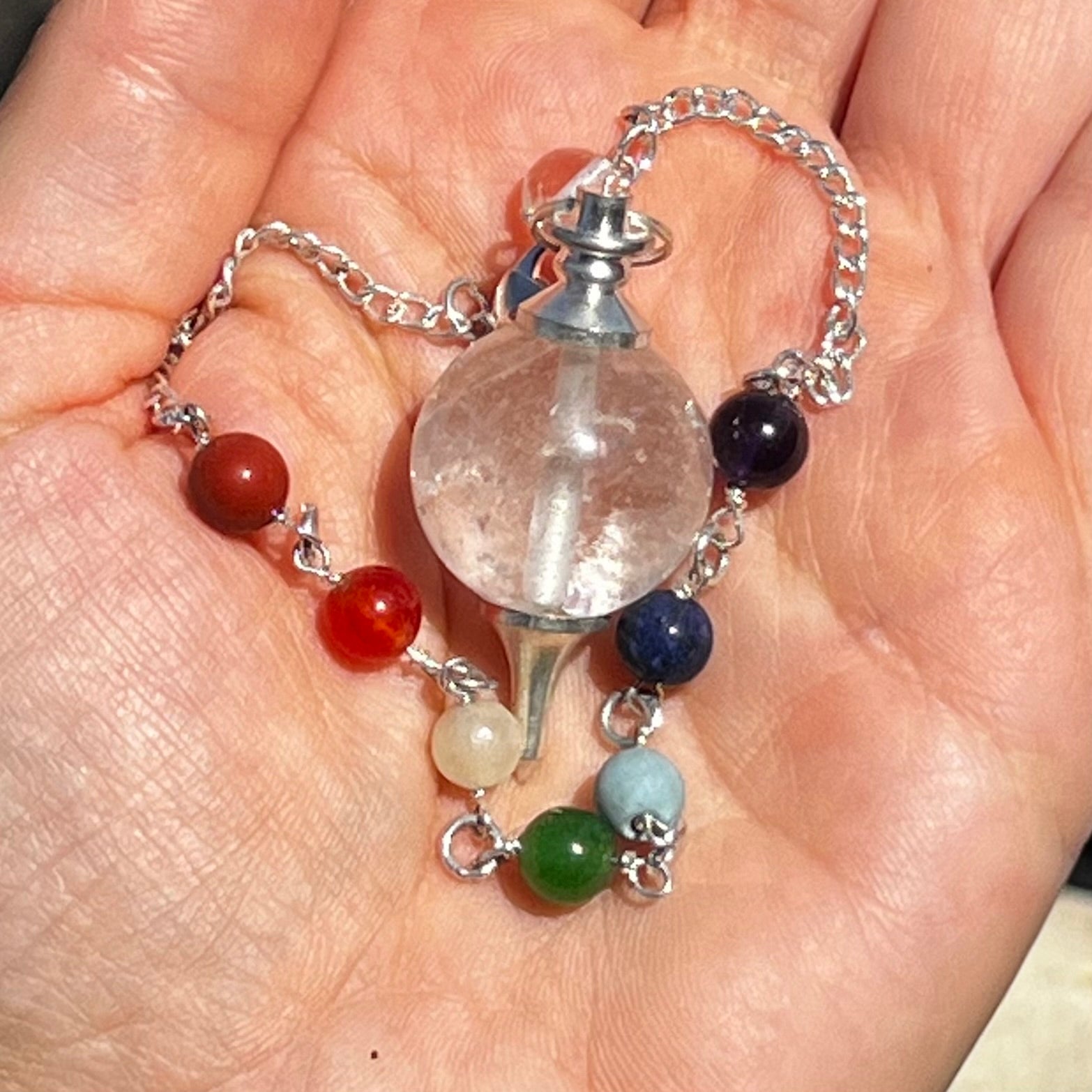 Clear Quartz & Chakra Pendulum