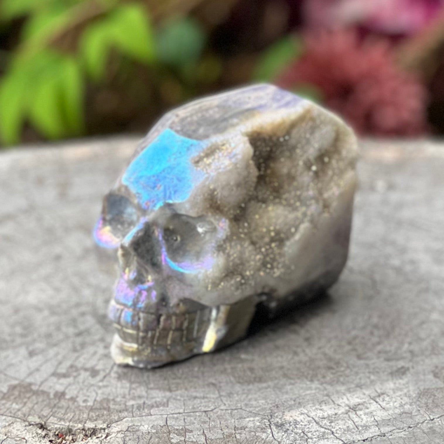 Electroplated Sphalarite Skull Carving
