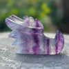 Rainbow Fluorite Dragon Head Carving