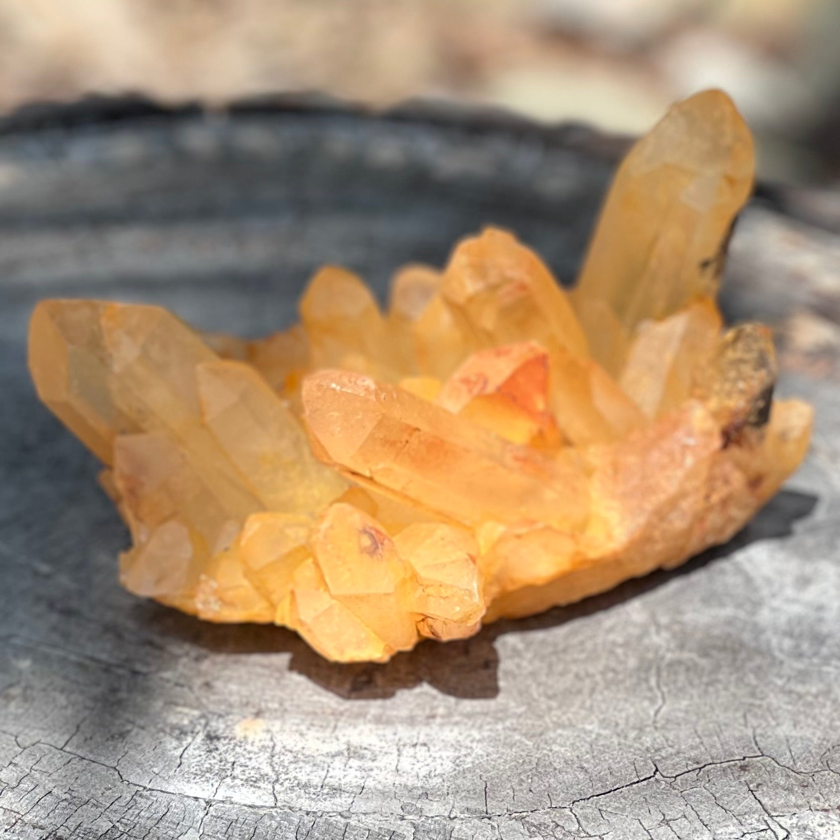 Tangerine Quartz Natural Raw Cluster