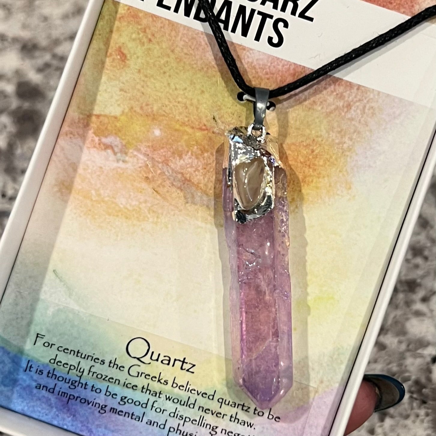 Aura Quartz Crystal Necklace