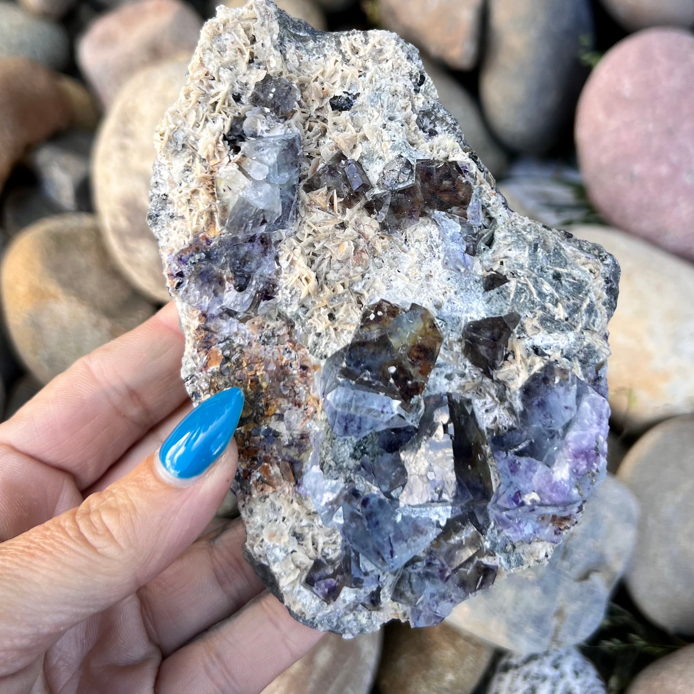 Raw Purple & Blue Fluorite on Matrix