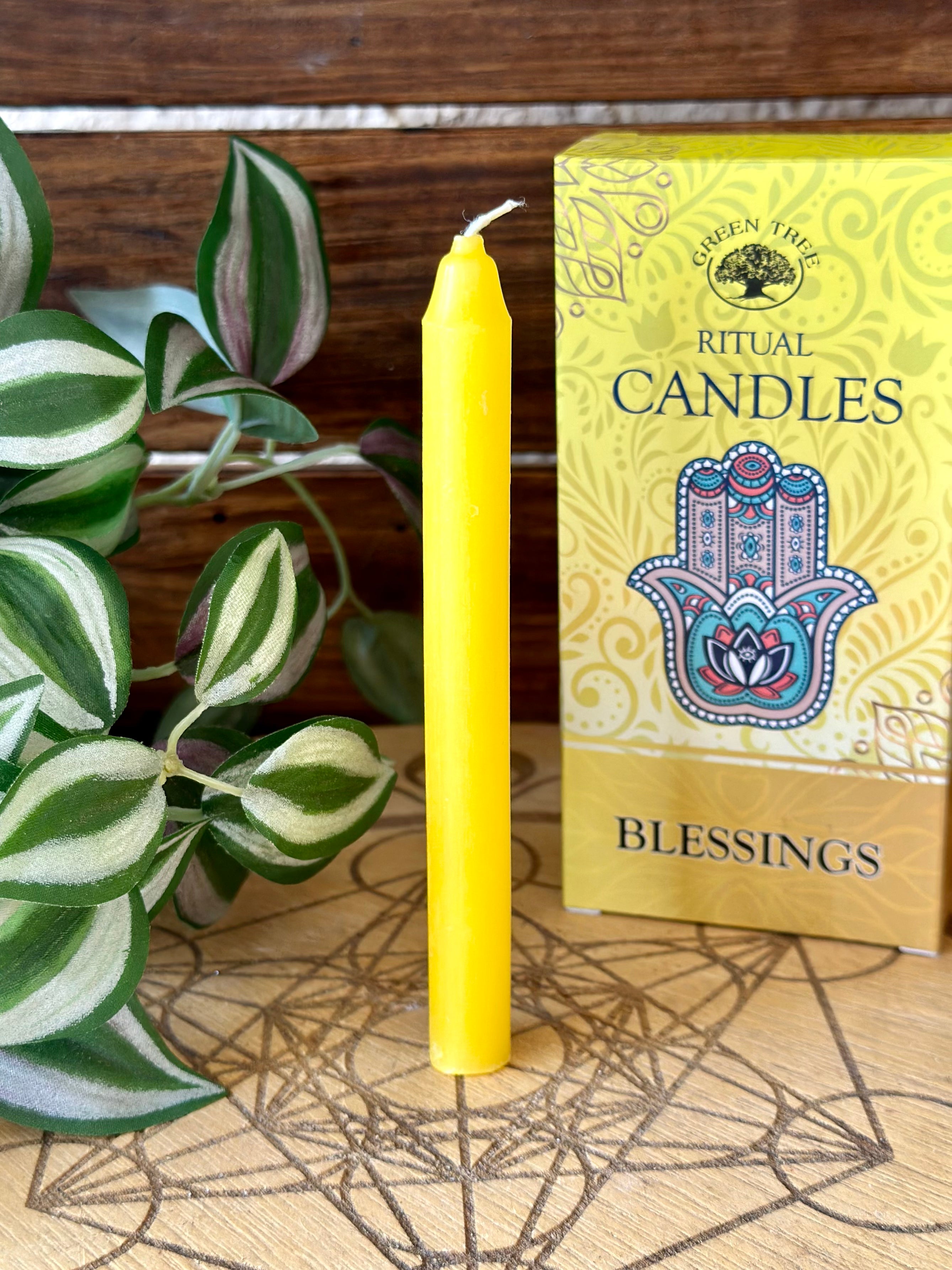 Blessings Ritual Candles Yellow - Muse Crystals & Mystical Gifts