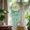 Sea Glass Lotus Wind Chime ~ Tranquility Teal ~ Large