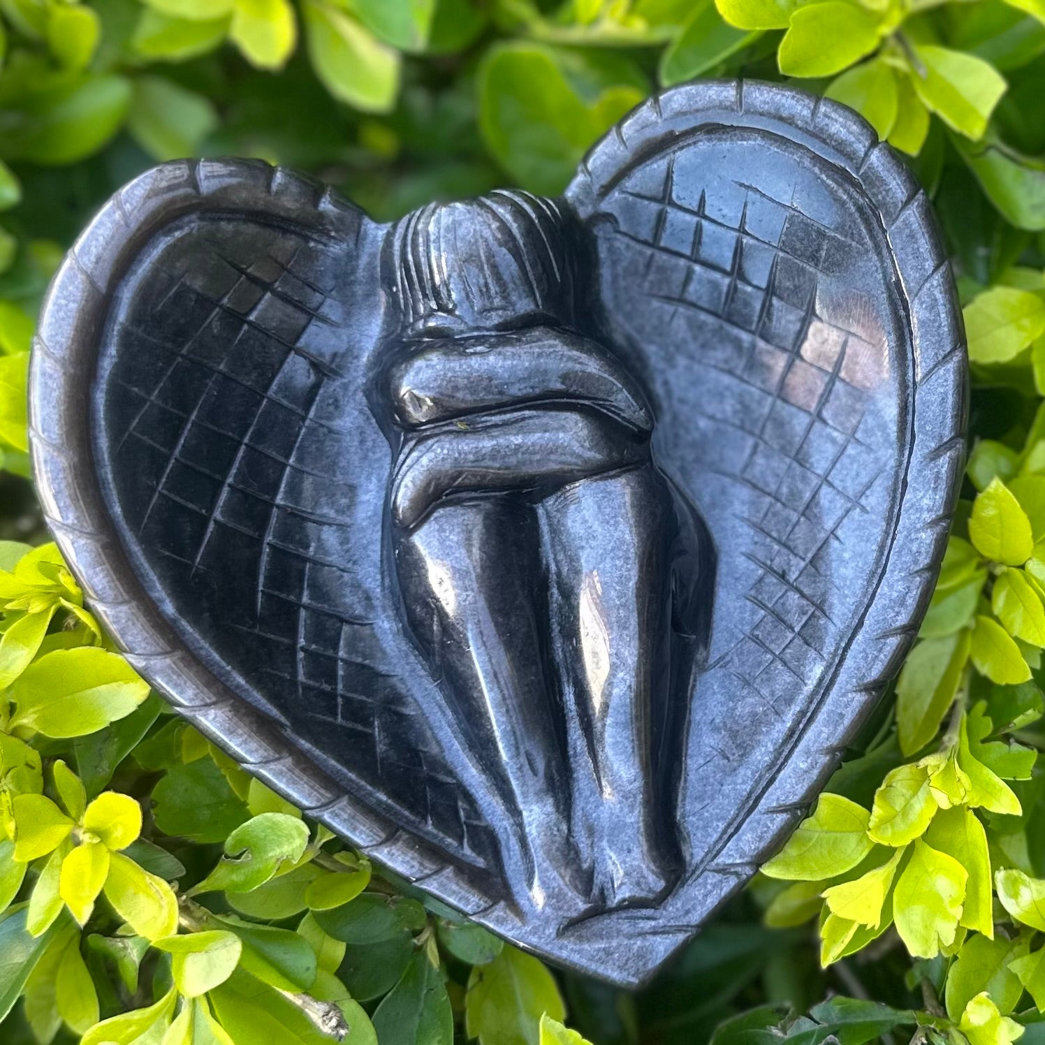 Resting Angel of Protection ~ Silver Sheen Obsidian