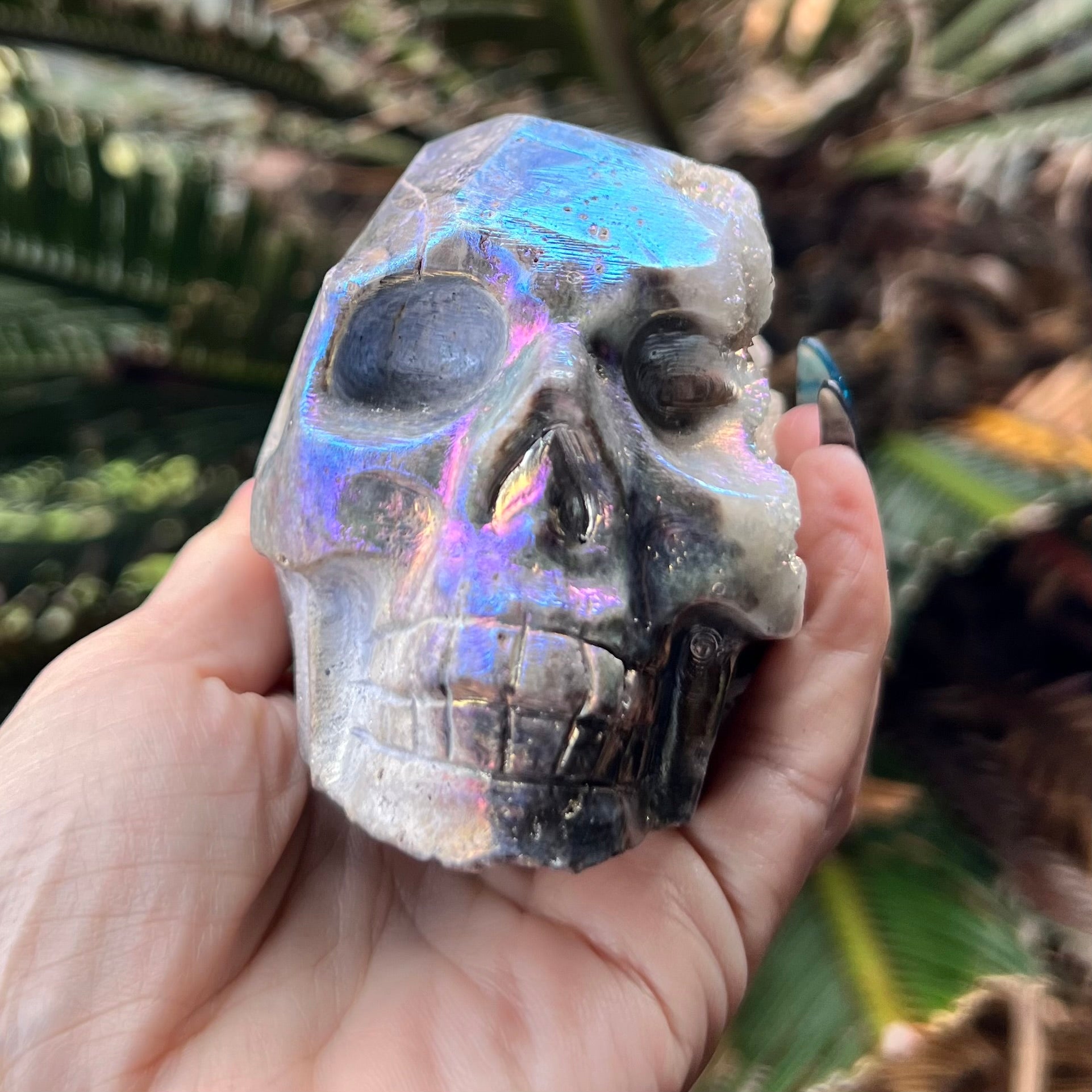 Electroplated Sphalarite Skull Carving