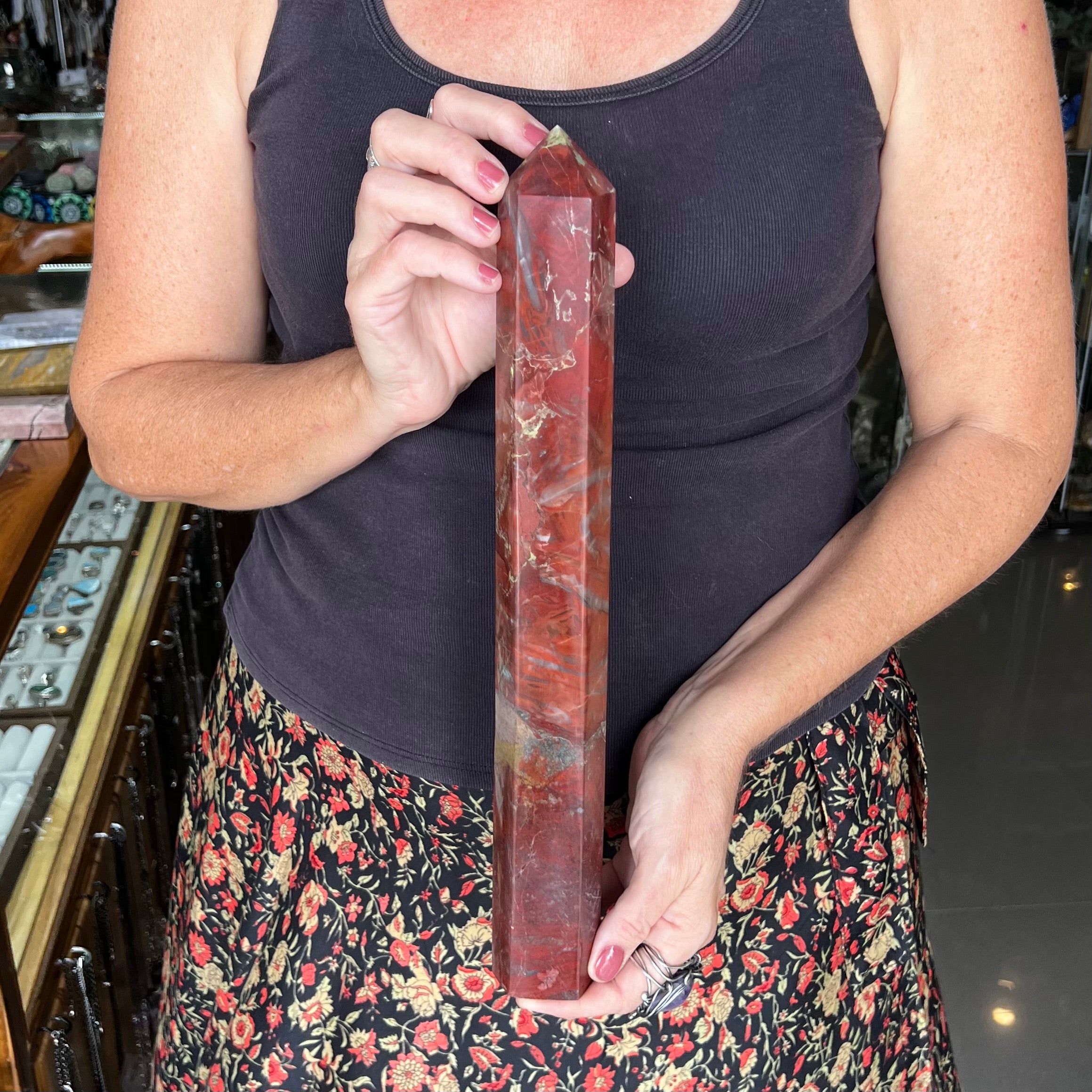 Rich Red Ocean Jasper Large Tower