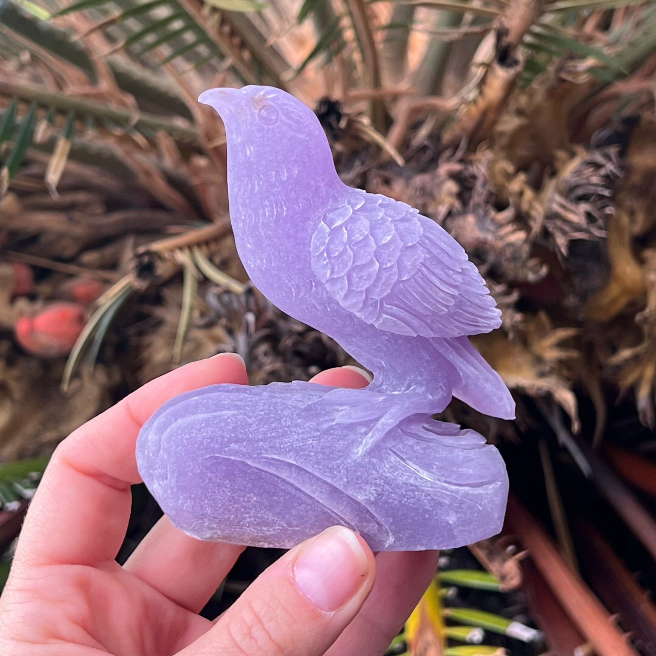 Lepidolite Song Bird Carving