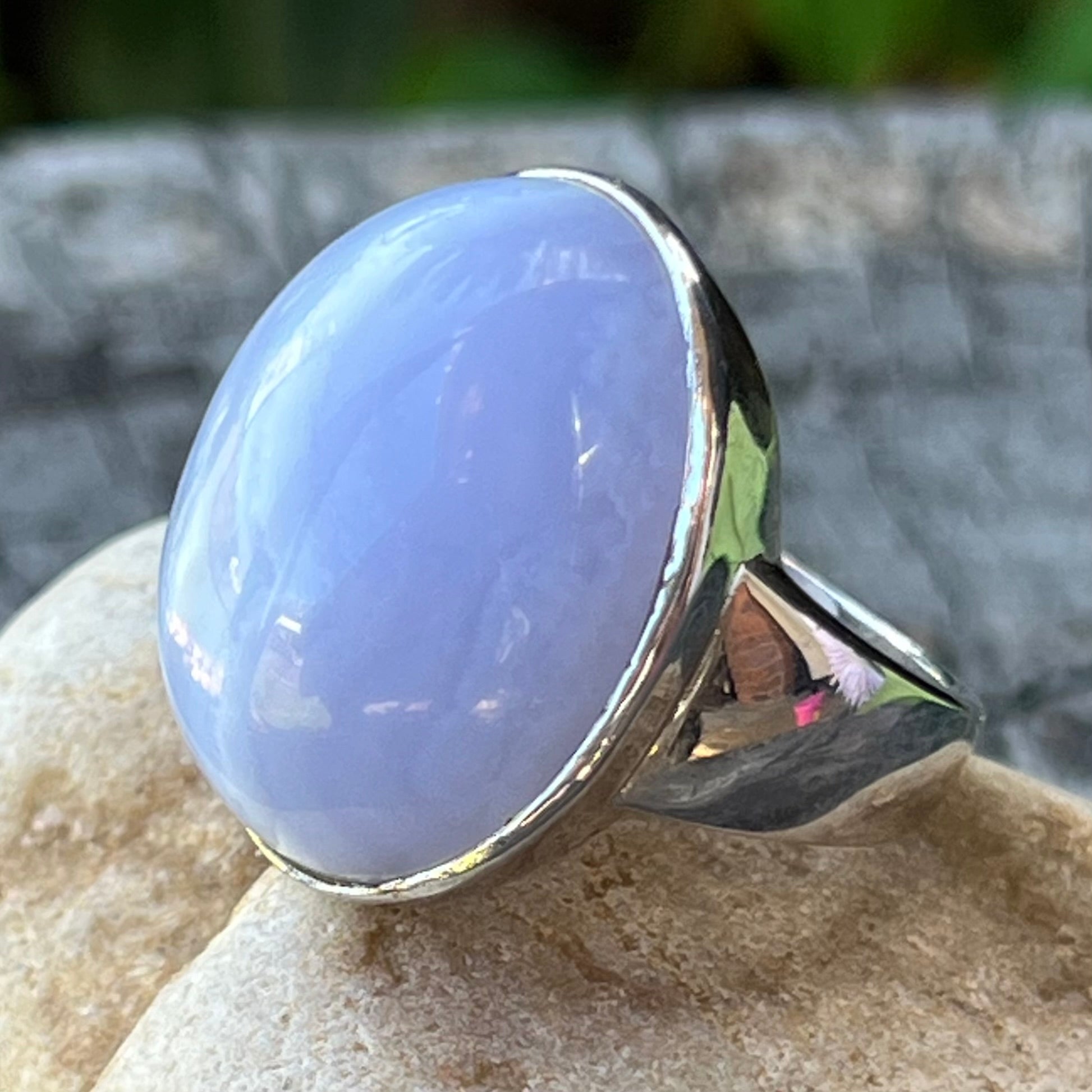 Blue Lace Agate ~ Sterling Silver Ring ~ Size 9