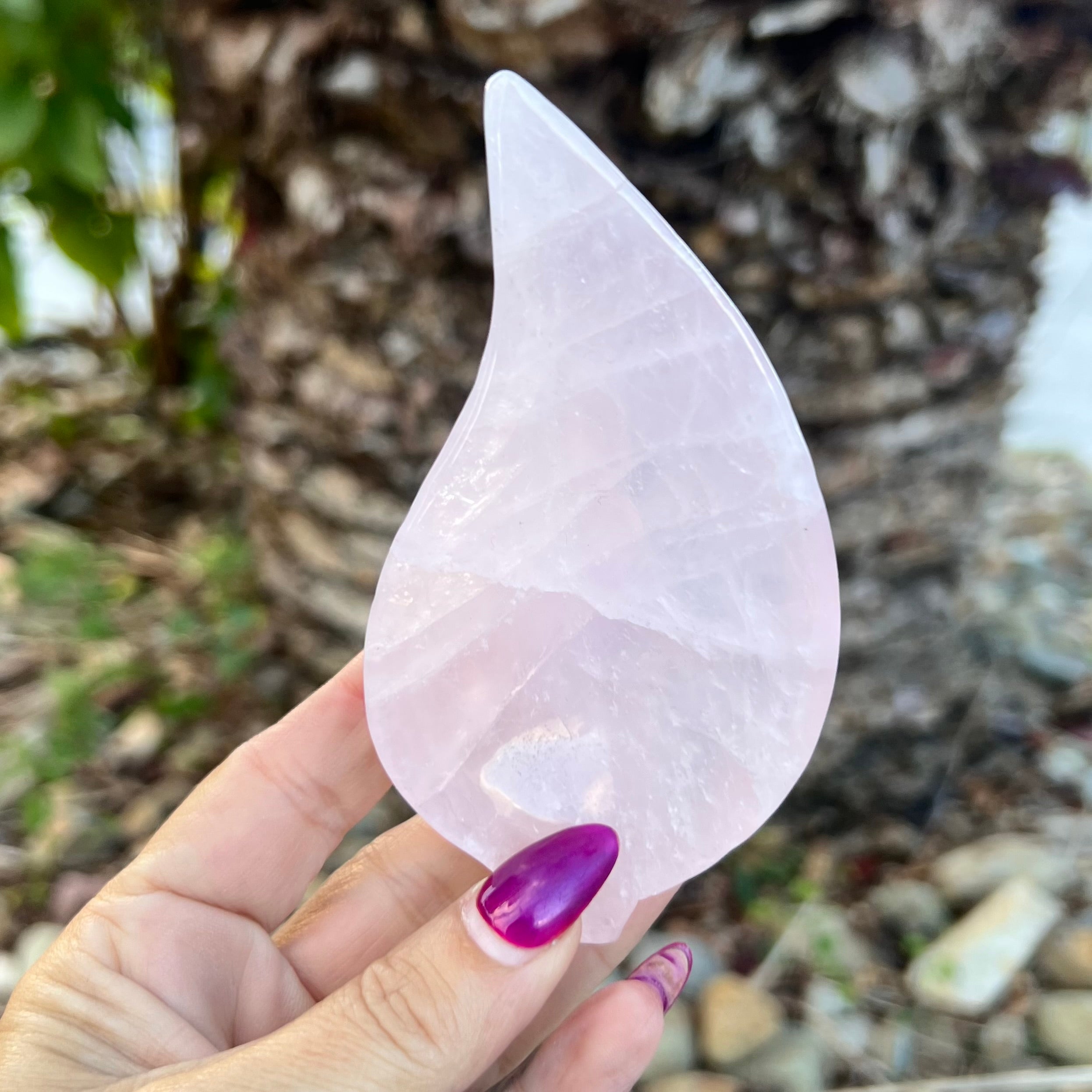 Rose Quartz Leaf Trinket Bowl