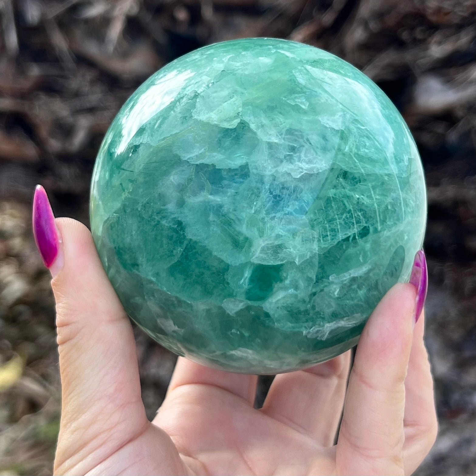 Emotional Balancing  Green Fluorite Sphere