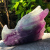 Rainbow Fluorite Dragon Head Carving