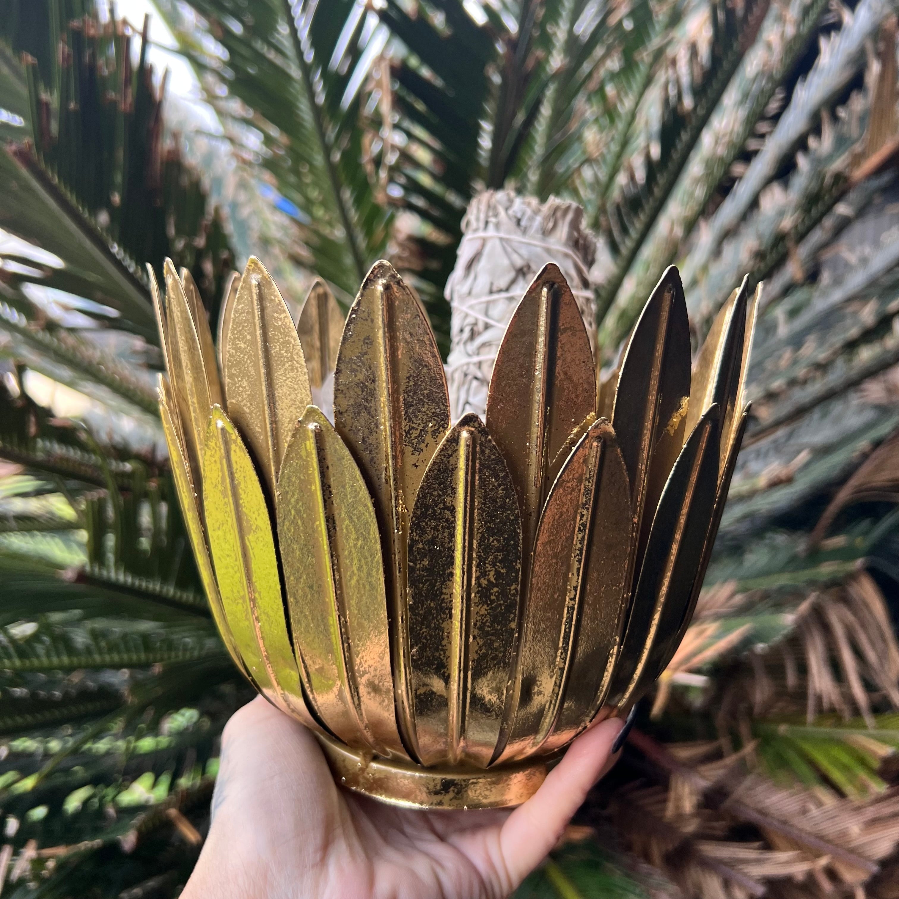 Metal Candle, Trinket or Sage Holder