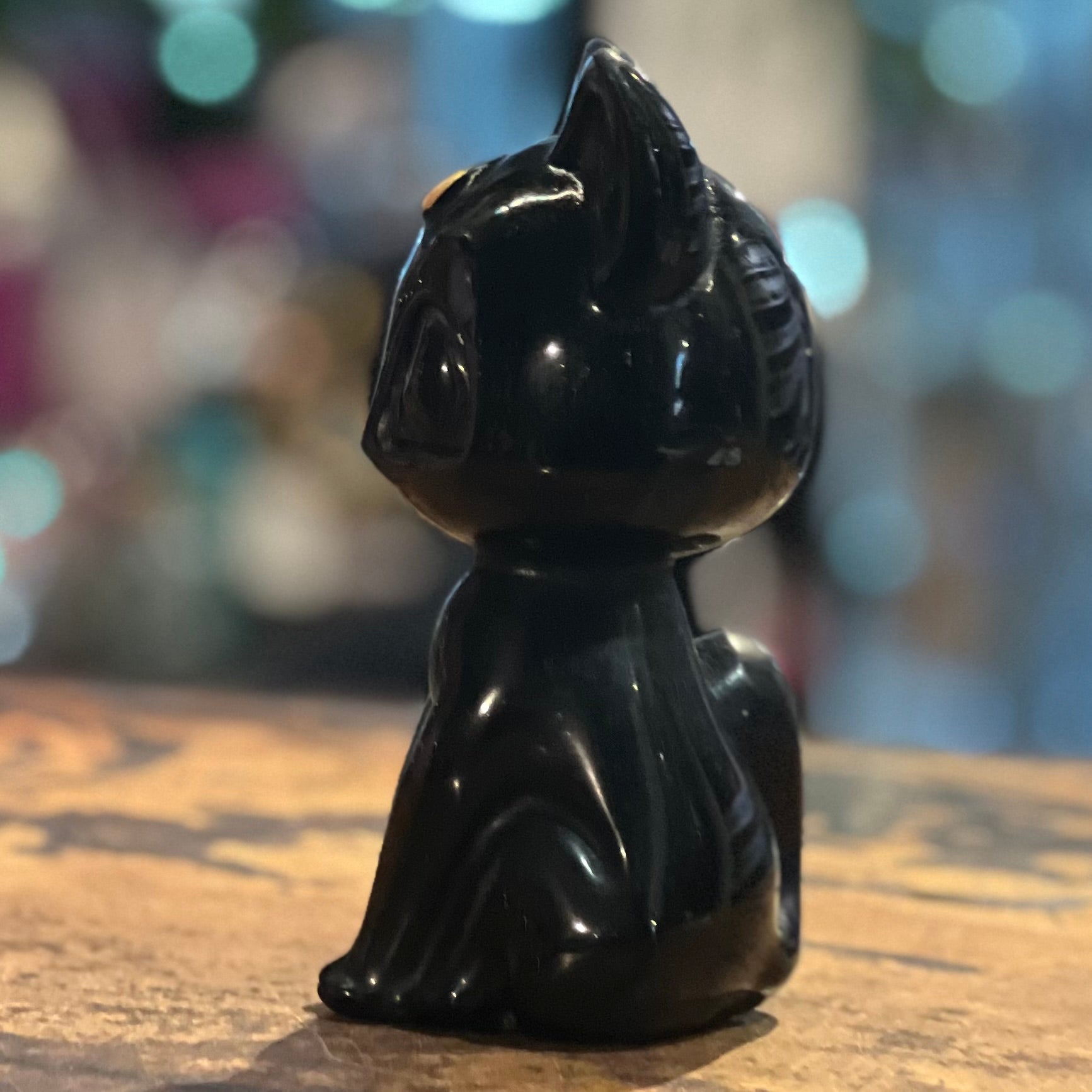 Celestial Black Obsidian Cat