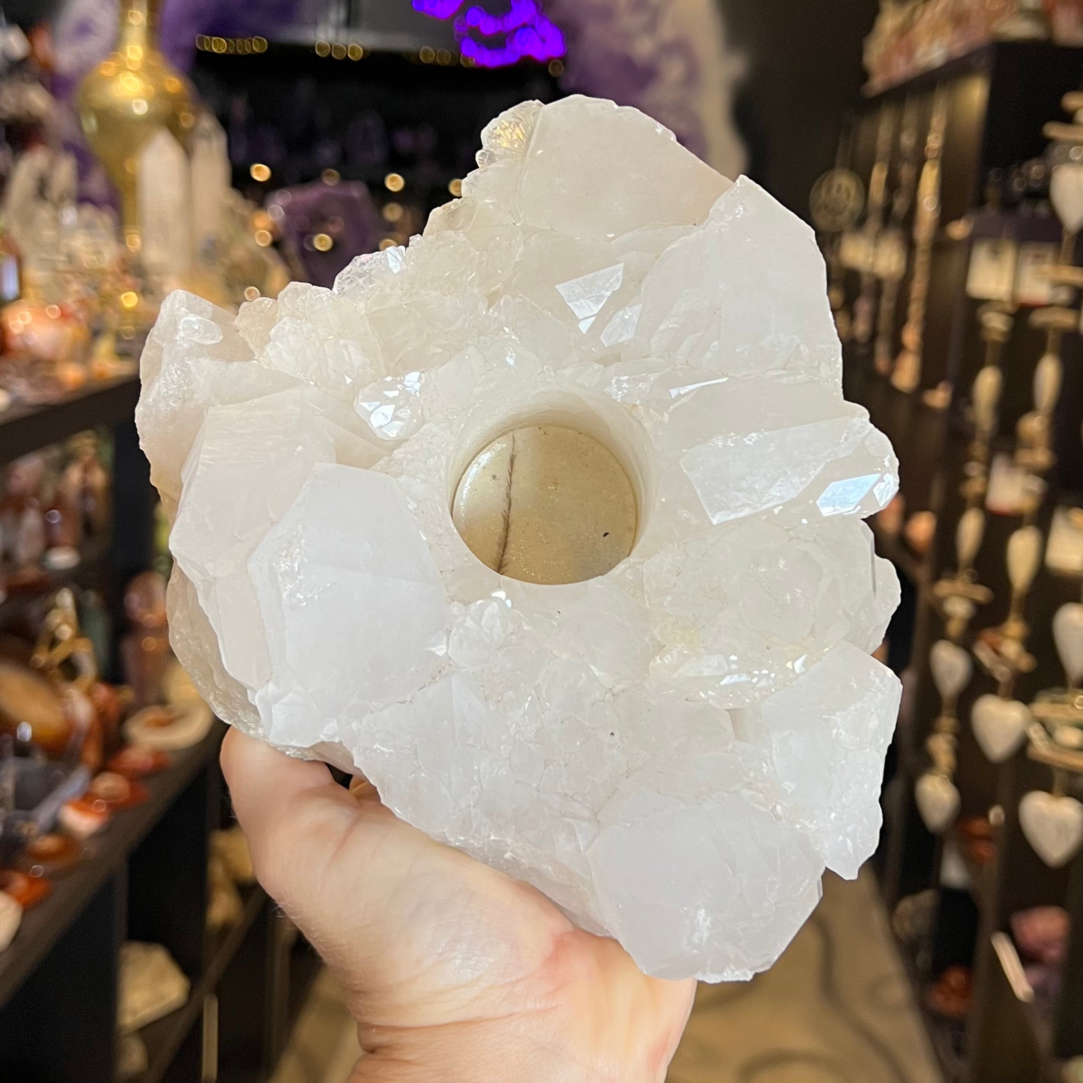 Quartz Cluster ~ Tealight Candle Holder