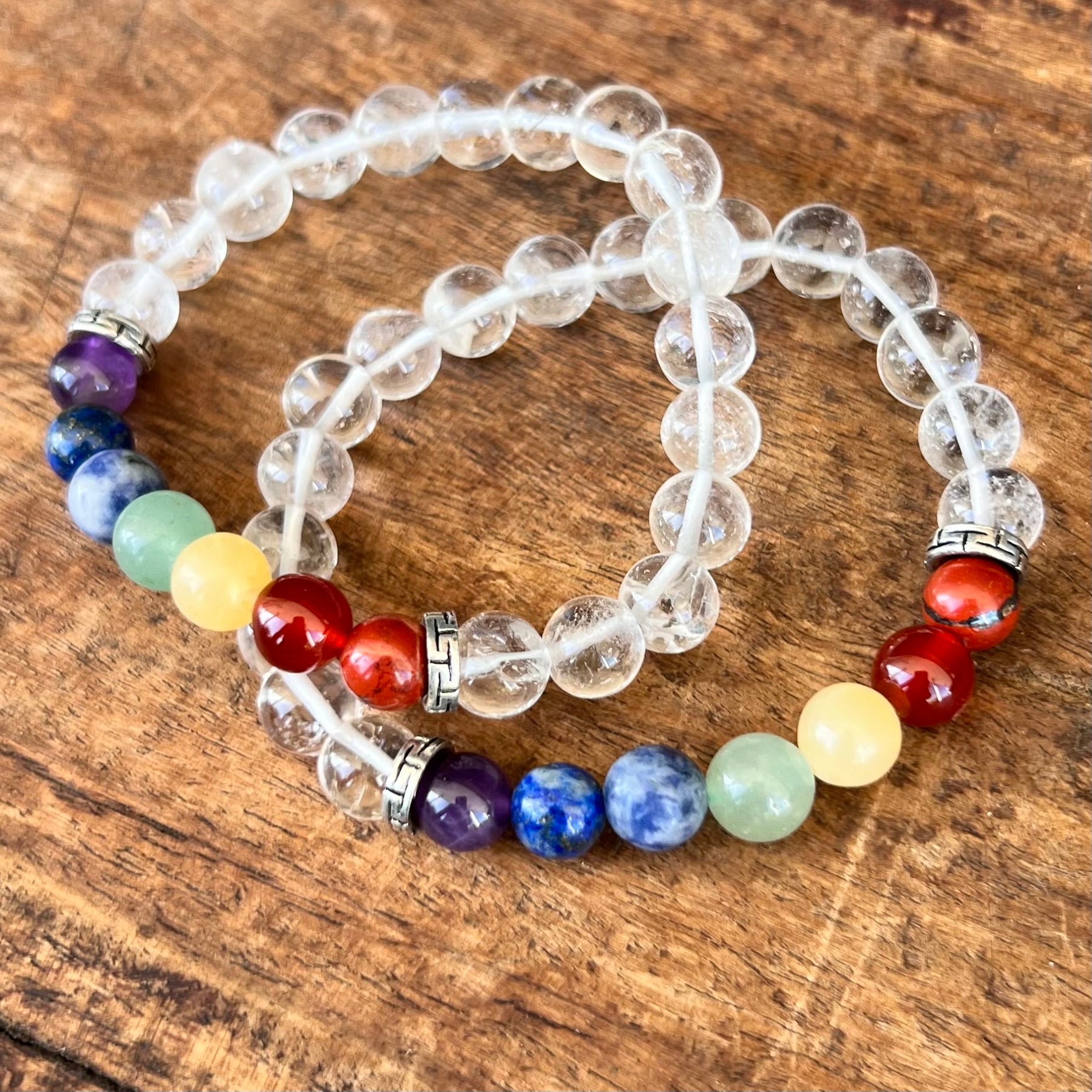 Chakra & Clear Quartz Bracelet