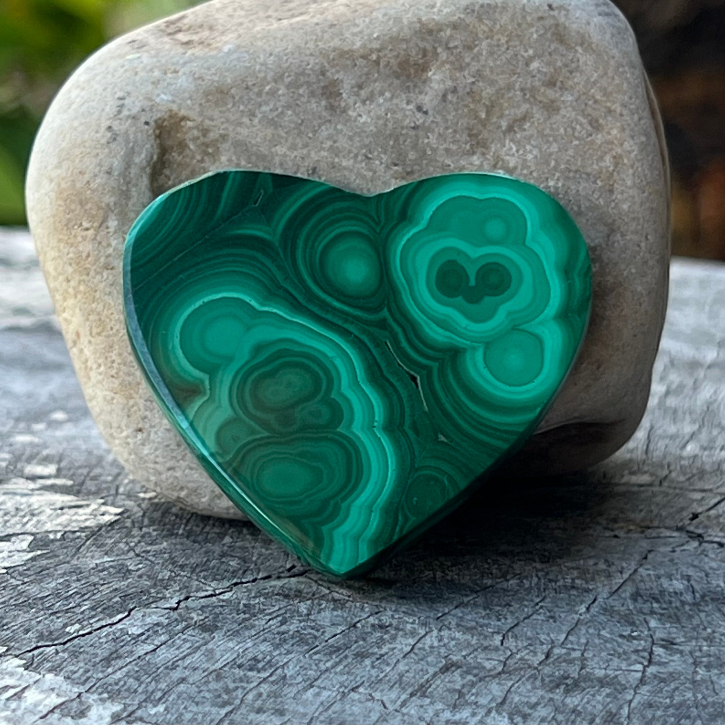Malachite Heart Carving