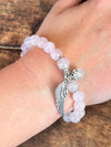 Rose Quartz Unconditional Love Bracelet with Angel Wing Charm