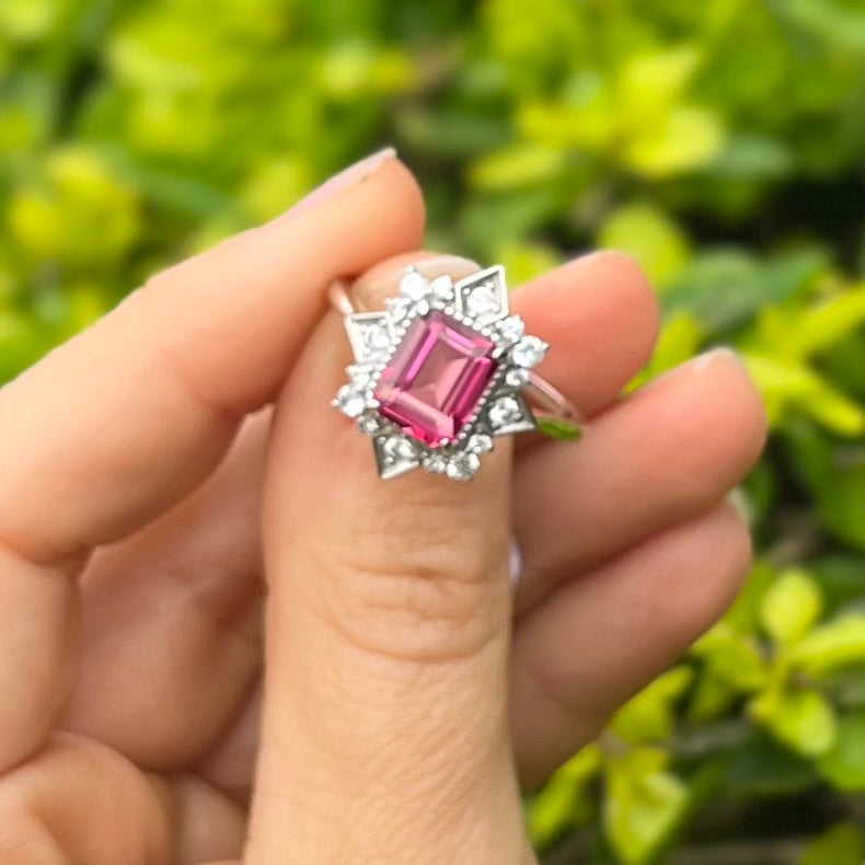 Pink Topaz ~ Sterling Silver Ring ~ 10