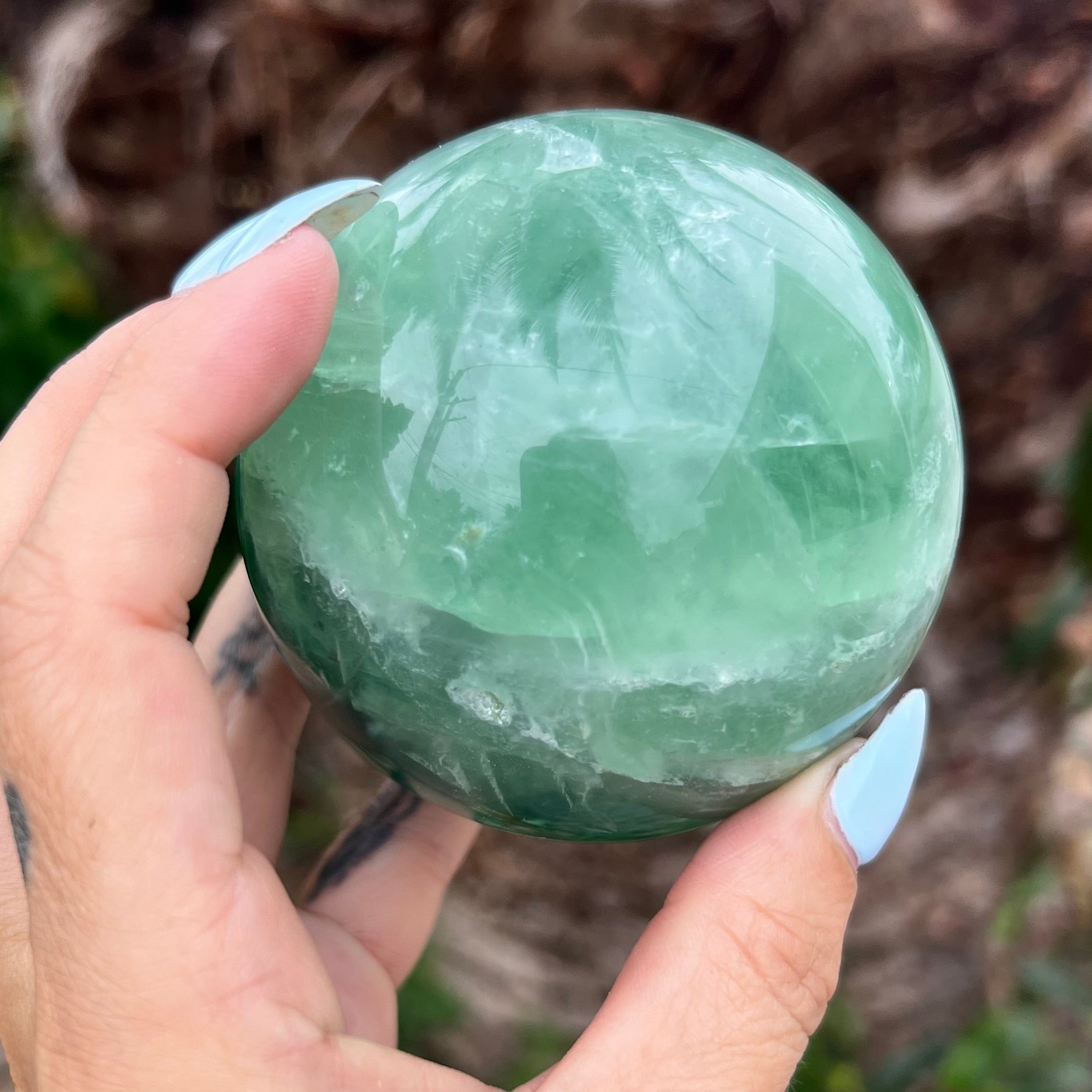 Green Fluorite Sphere