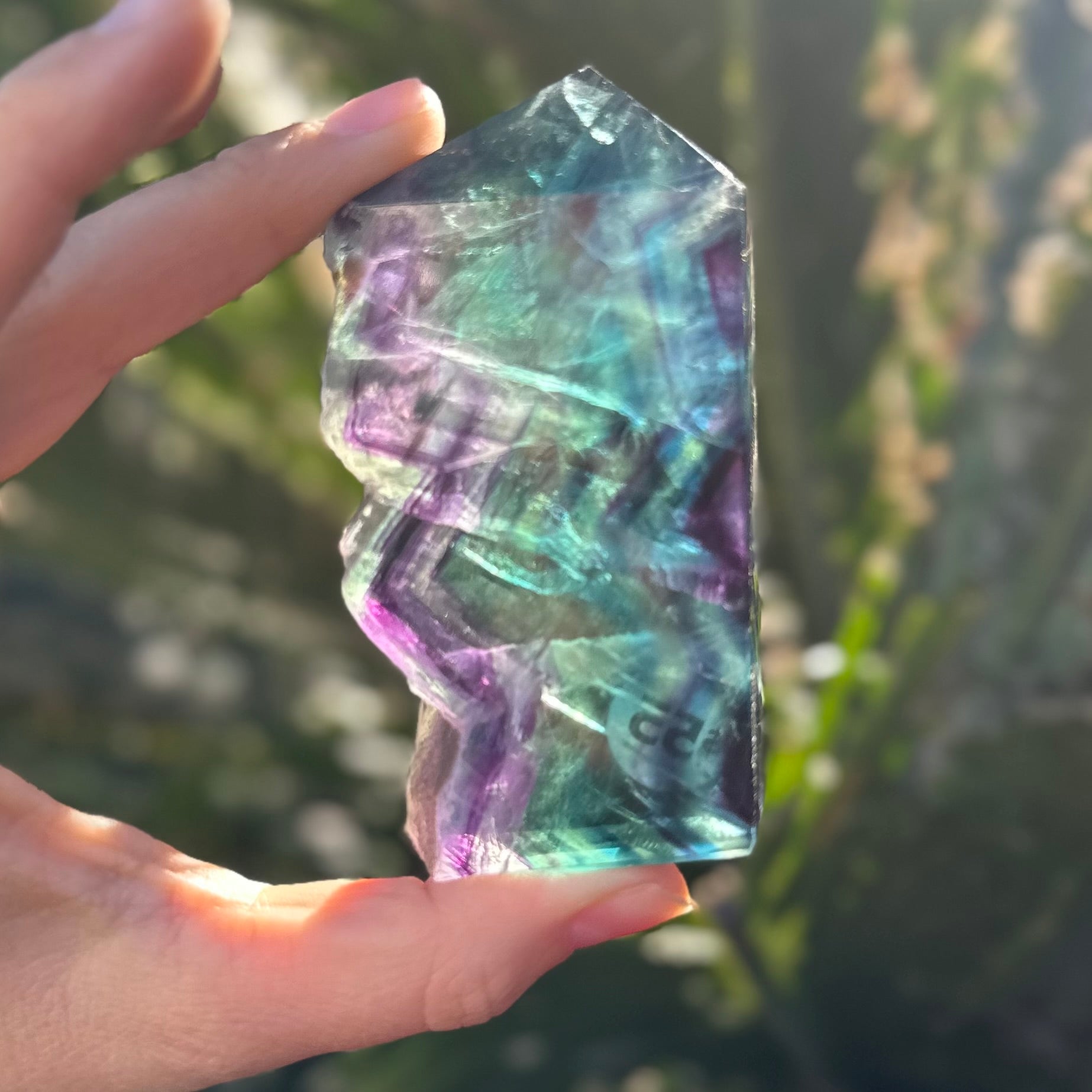 Rainbow Fluorite Semi Raw Generator Tower