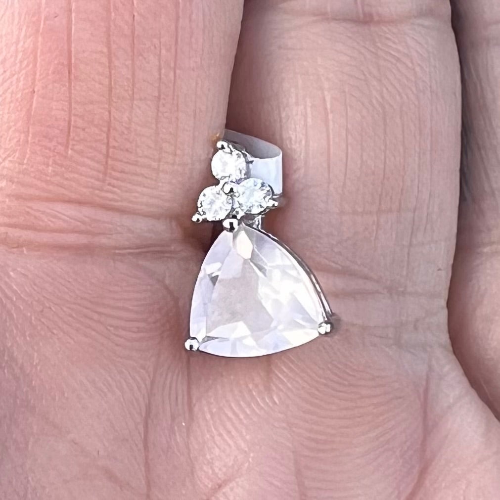 Rose Quartz with Topaz ~ Sterling Silver Pendant