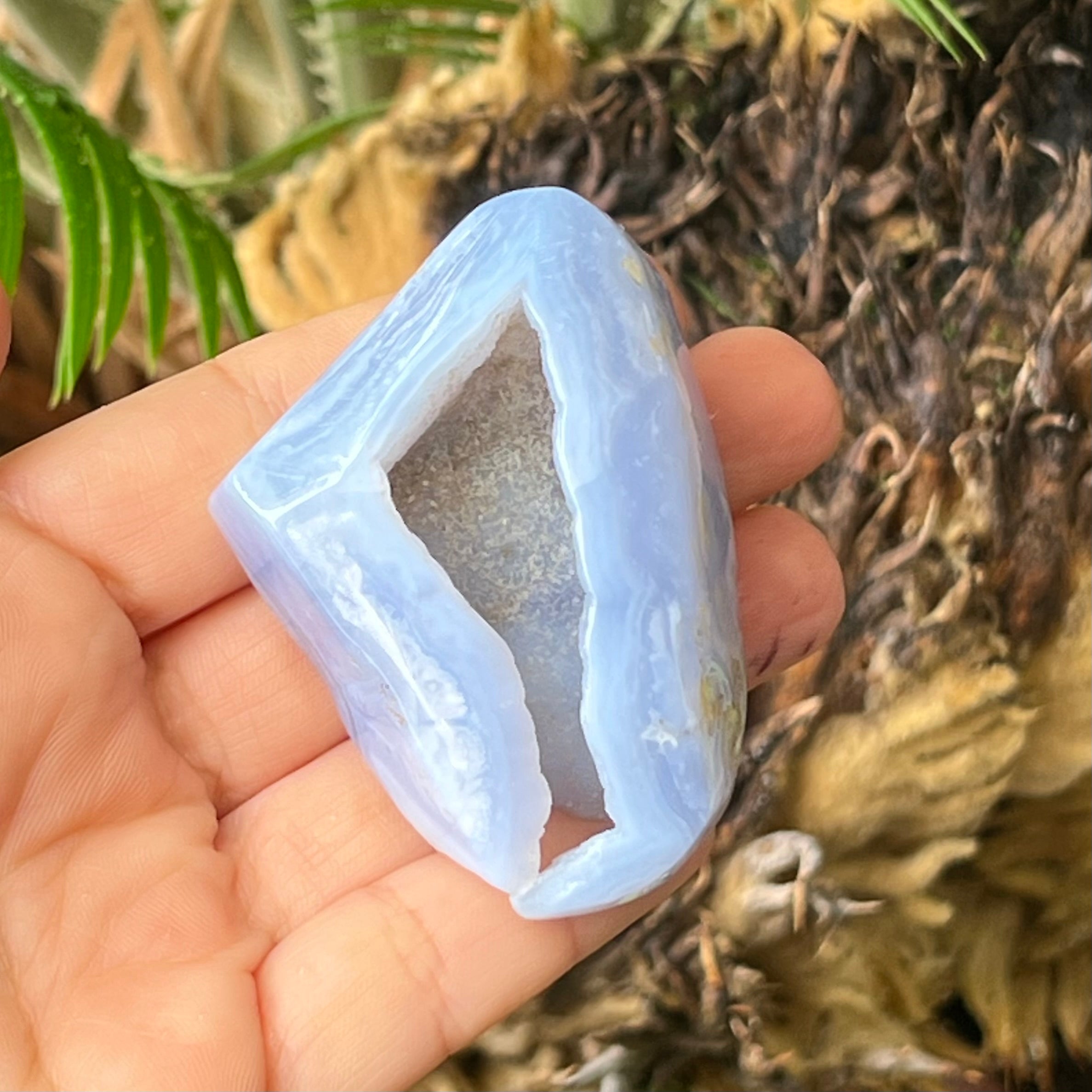 Blue Lace Agate Semi Raw Piece