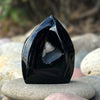 Black Flower Agate Carving