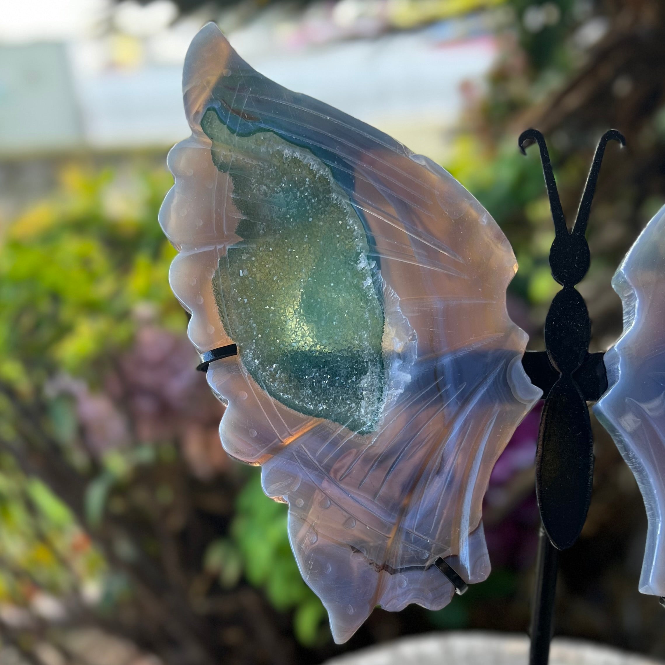Amethyst~Agate Butterfly on Stand