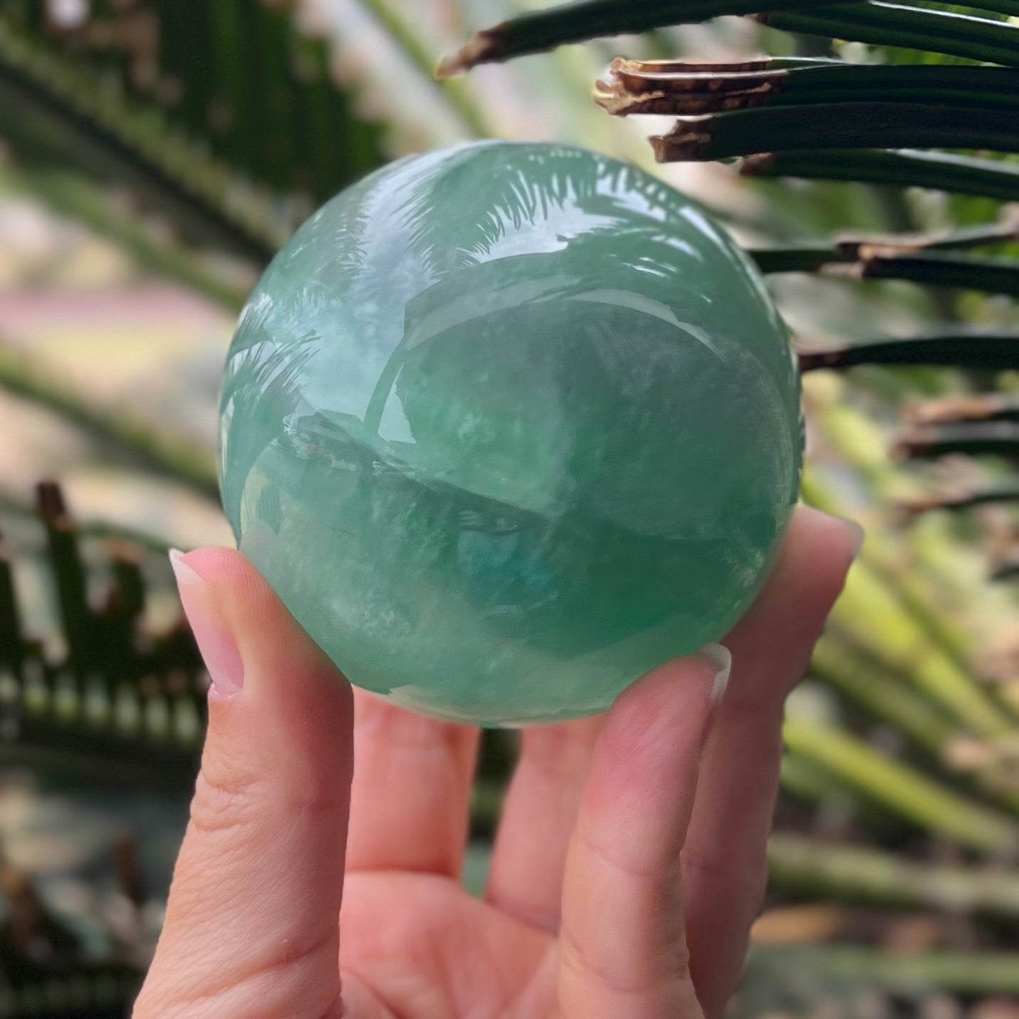 Green Fluorite Sphere