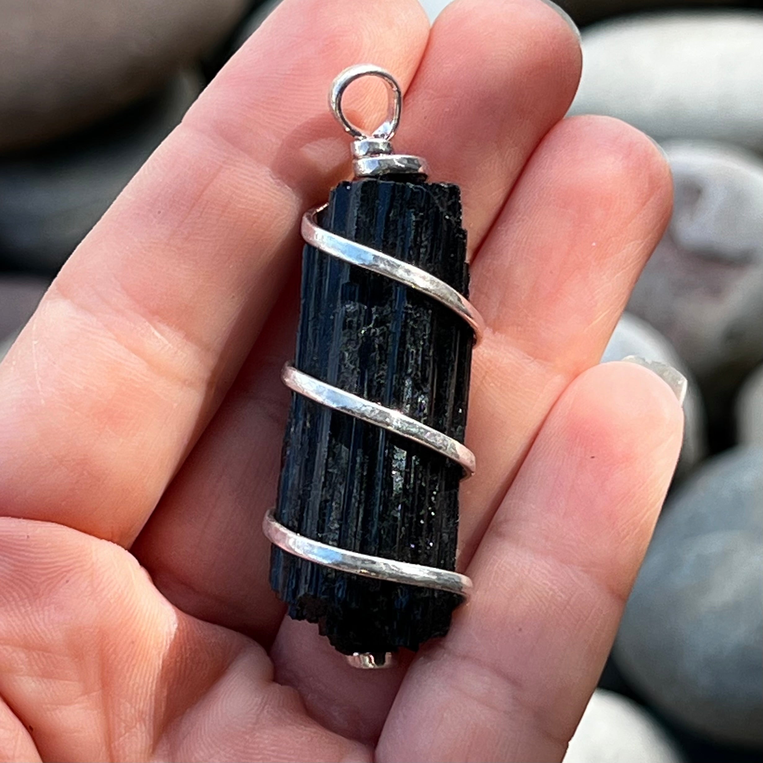 Raw Black Tourmaline Pendant