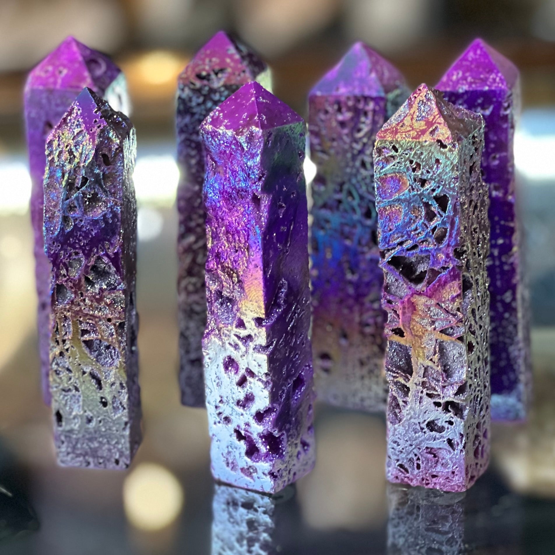 Purple Rain Electroplated Sphalarite Generator Points