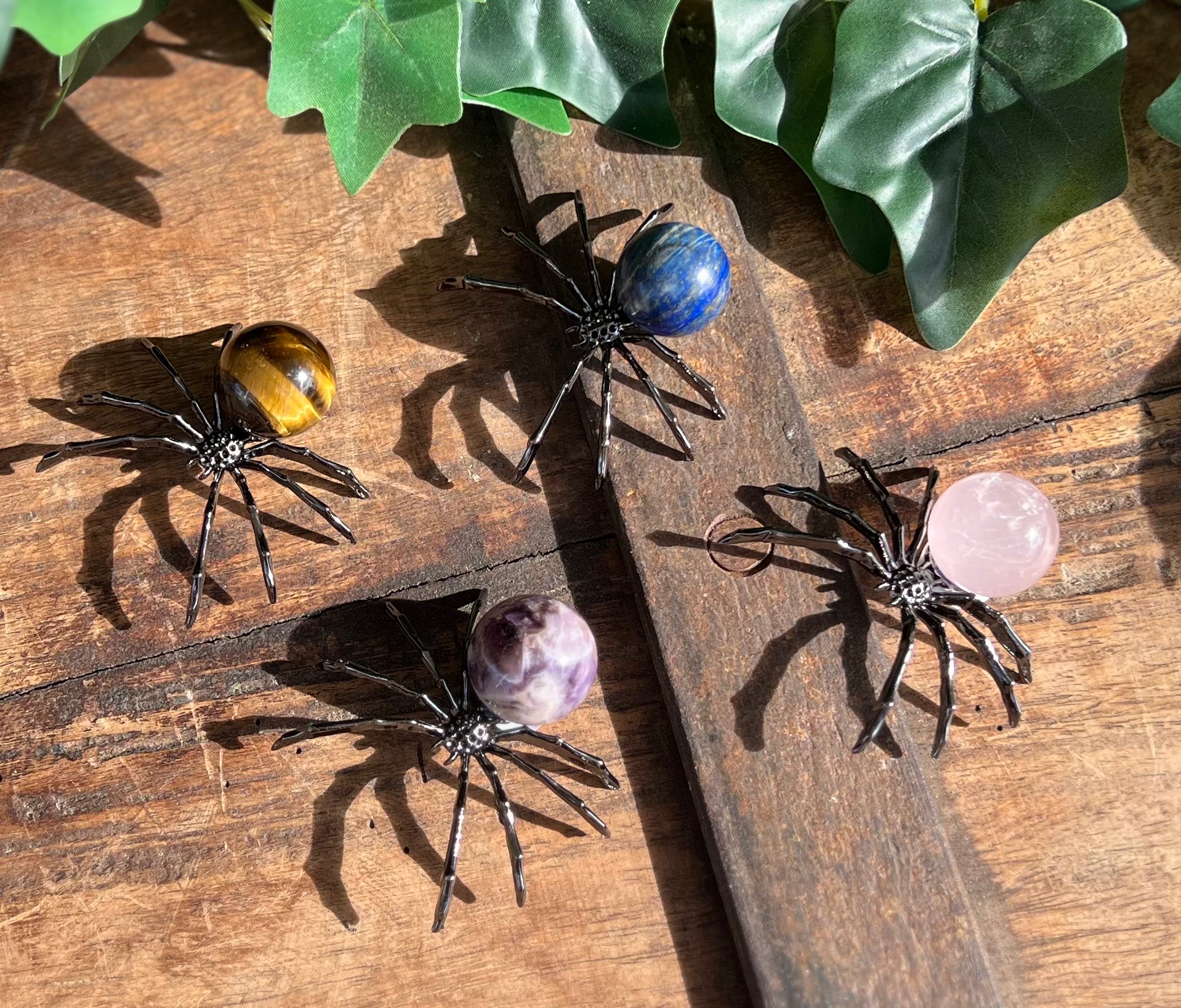 Crystal Spider Carvings