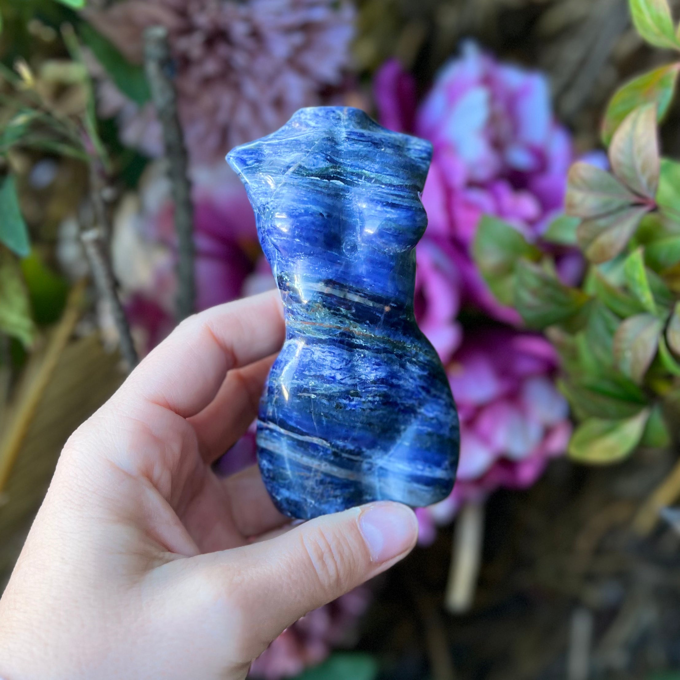 Sodalite Woman Lady Body Carving