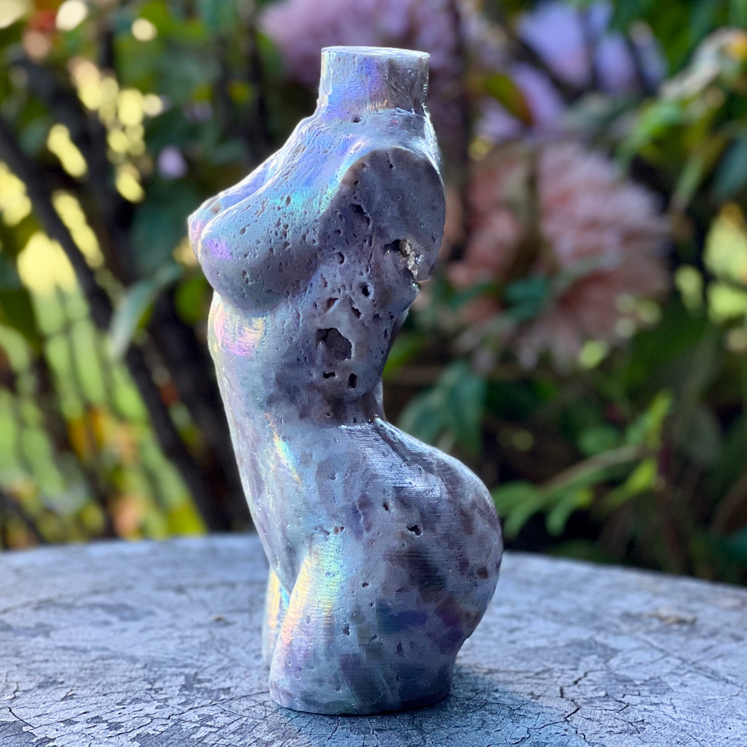 Sphalerite Electroplated Lady Body Carving