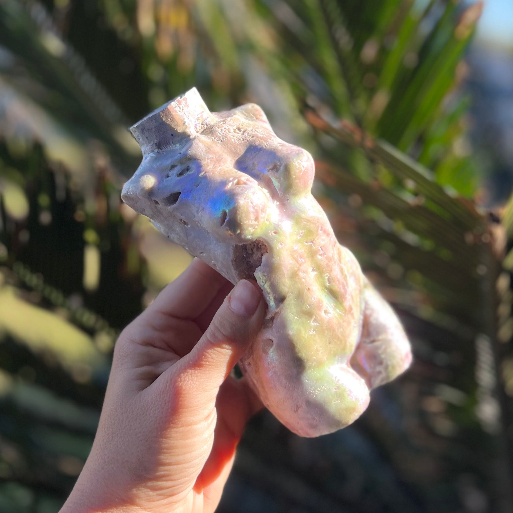 Sphalerite Electroplated Lady Body Carving