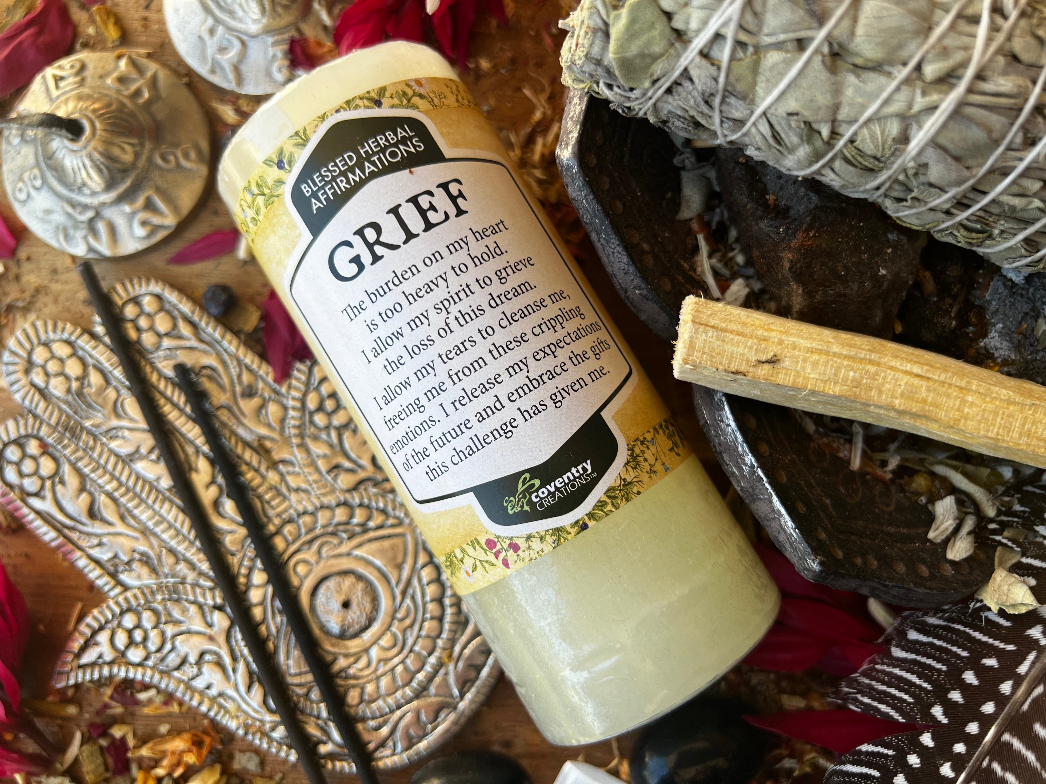 GRIEF Affirmation Candle | Muse Crystals & Mystical Gifts