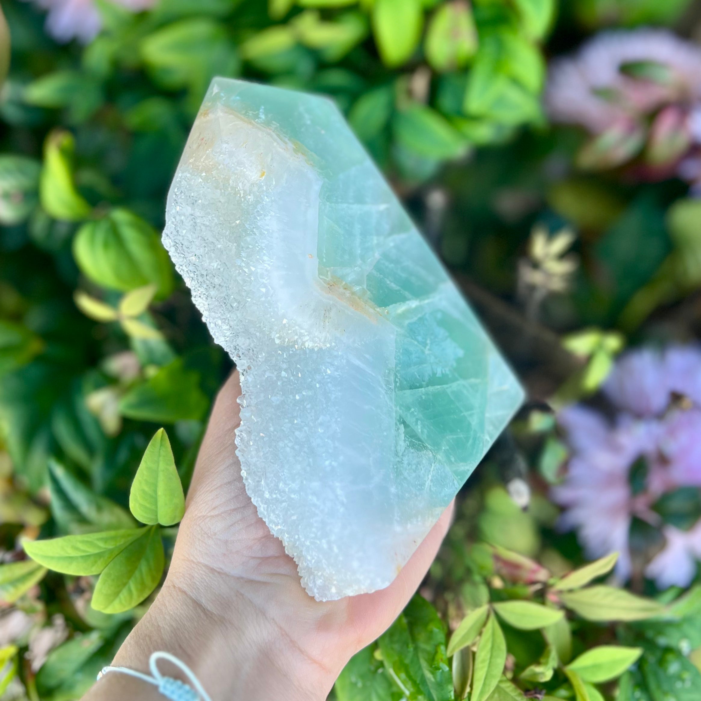 Green Fluorite Semi Raw Point
