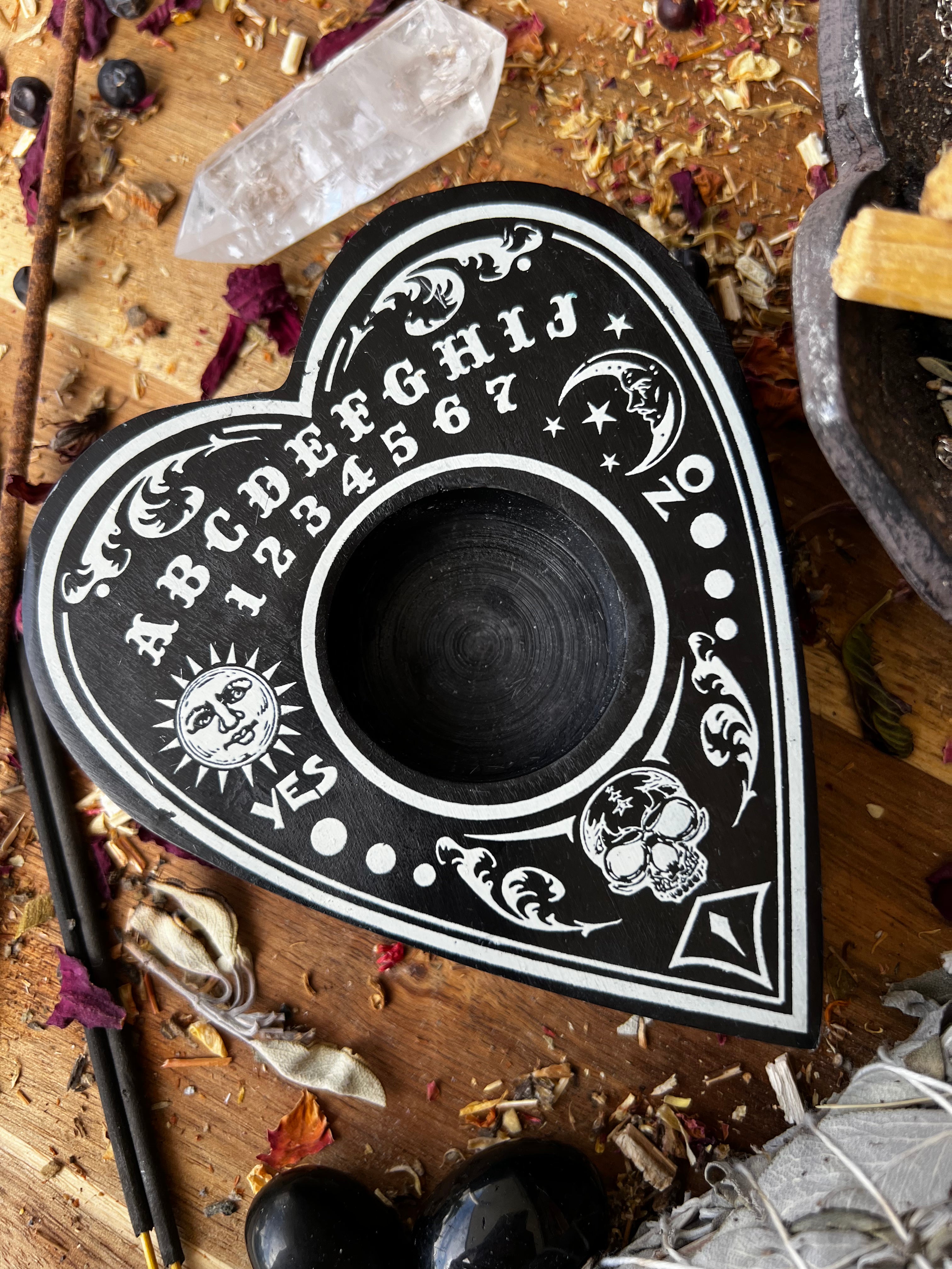 Planchette Soapstone Tea-light Candle Holder