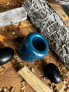 Spell & Ritual Mini Candle Holder ~ Teal Blue